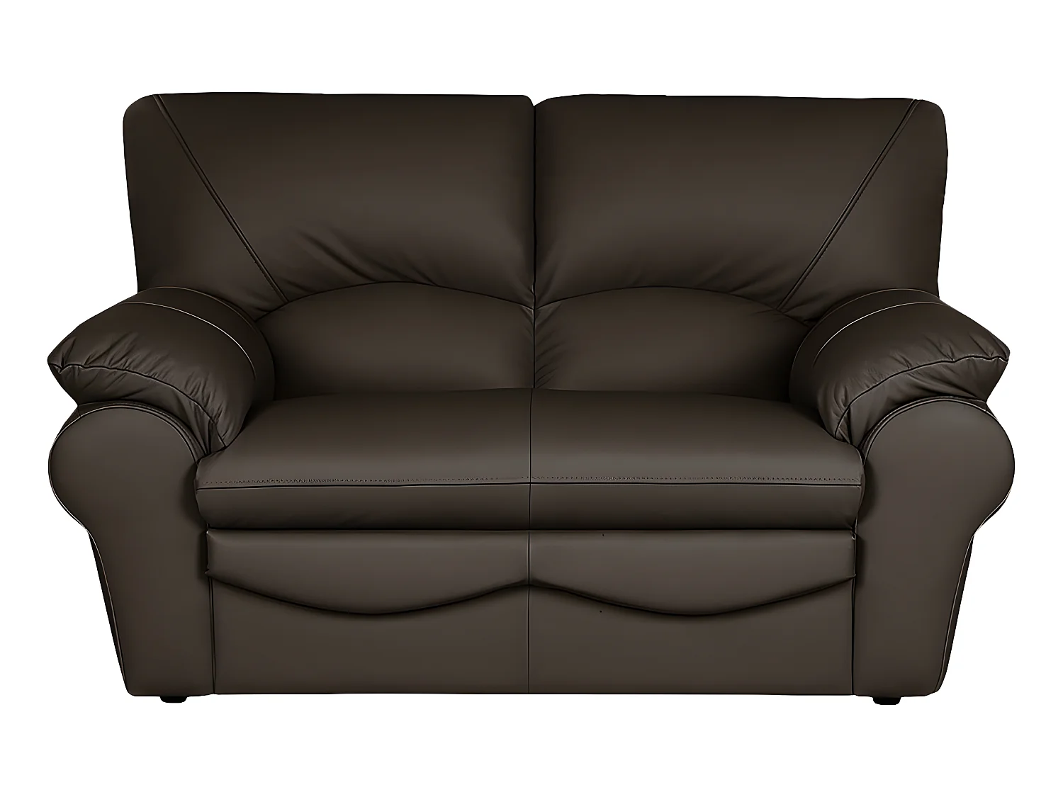 Canapé 2 places en 100% tout cuir italien vachette OSATIS, couleur chocolat