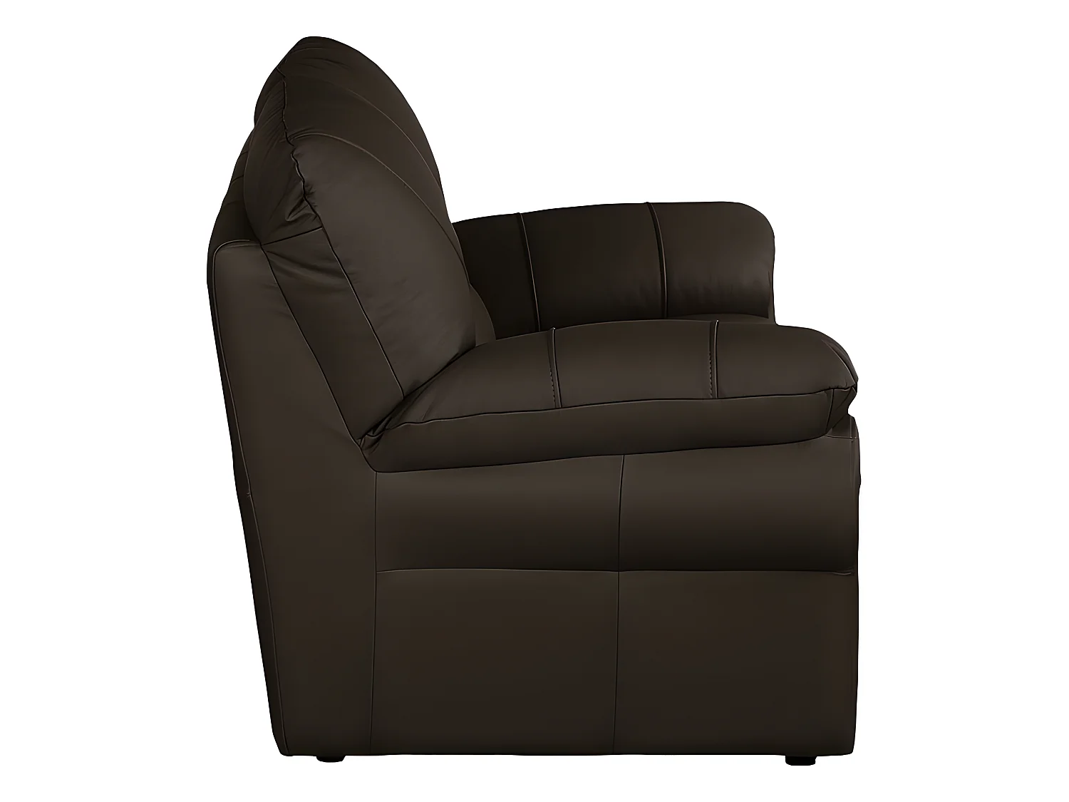 Canapé 2 places en 100% tout cuir italien vachette OSATIS, couleur chocolat