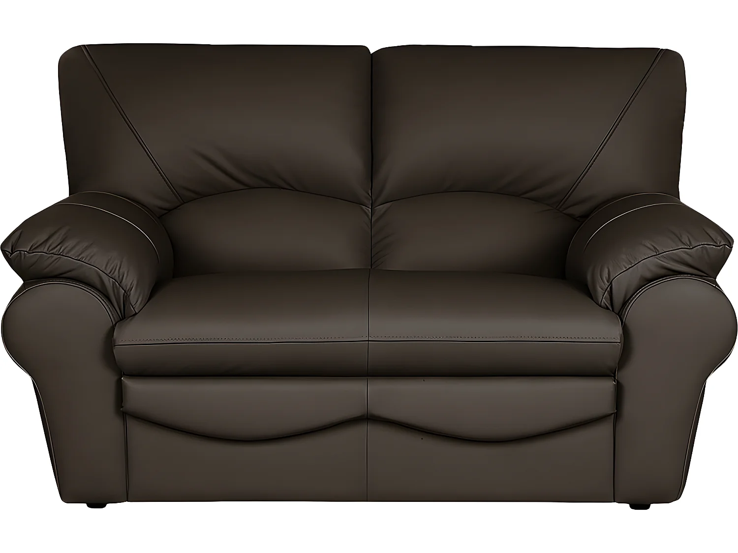 Canapé 2 places en 100% tout cuir italien vachette OSATIS, couleur chocolat