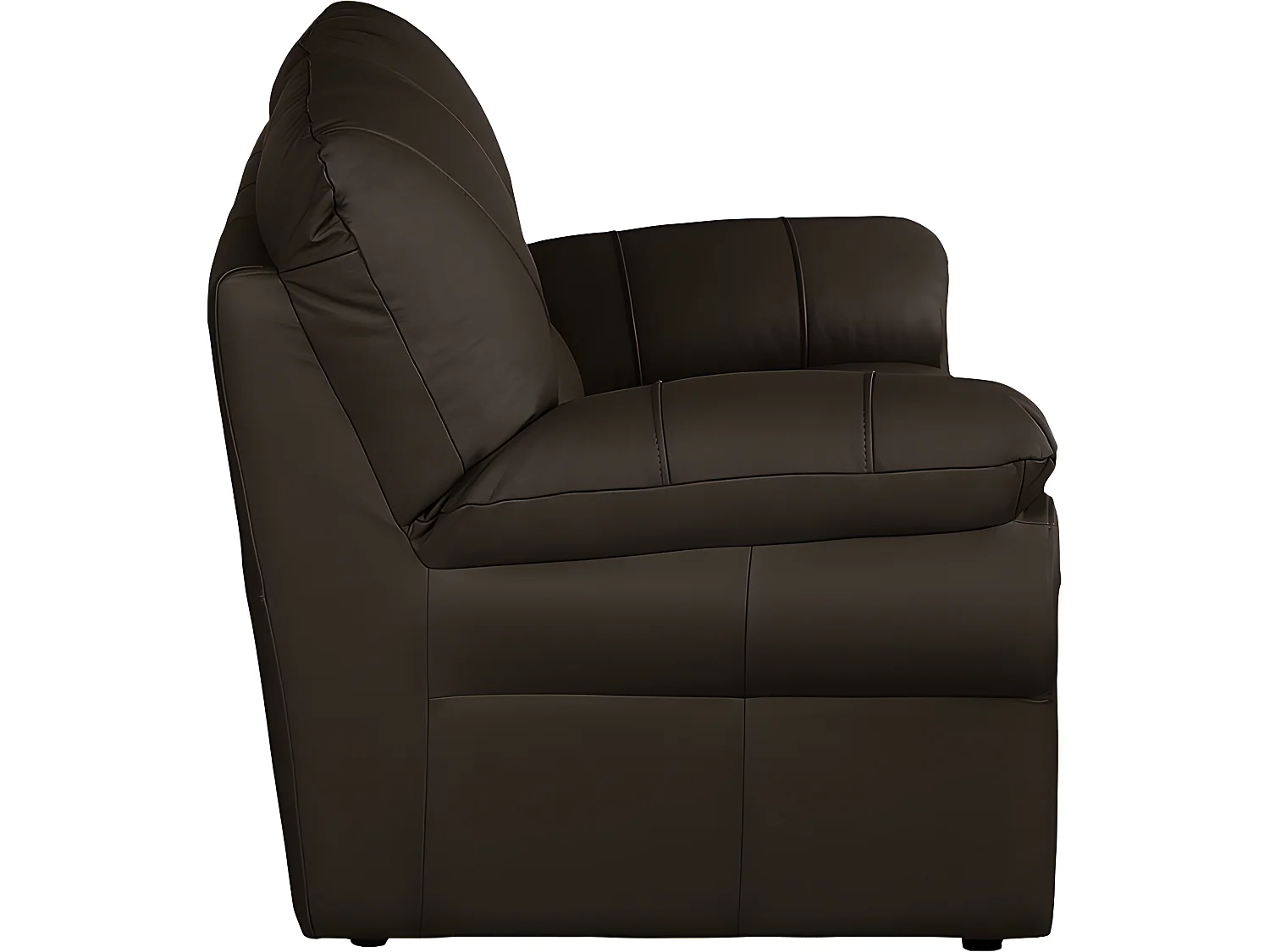 Canapé 2 places en 100% tout cuir italien vachette OSATIS, couleur chocolat