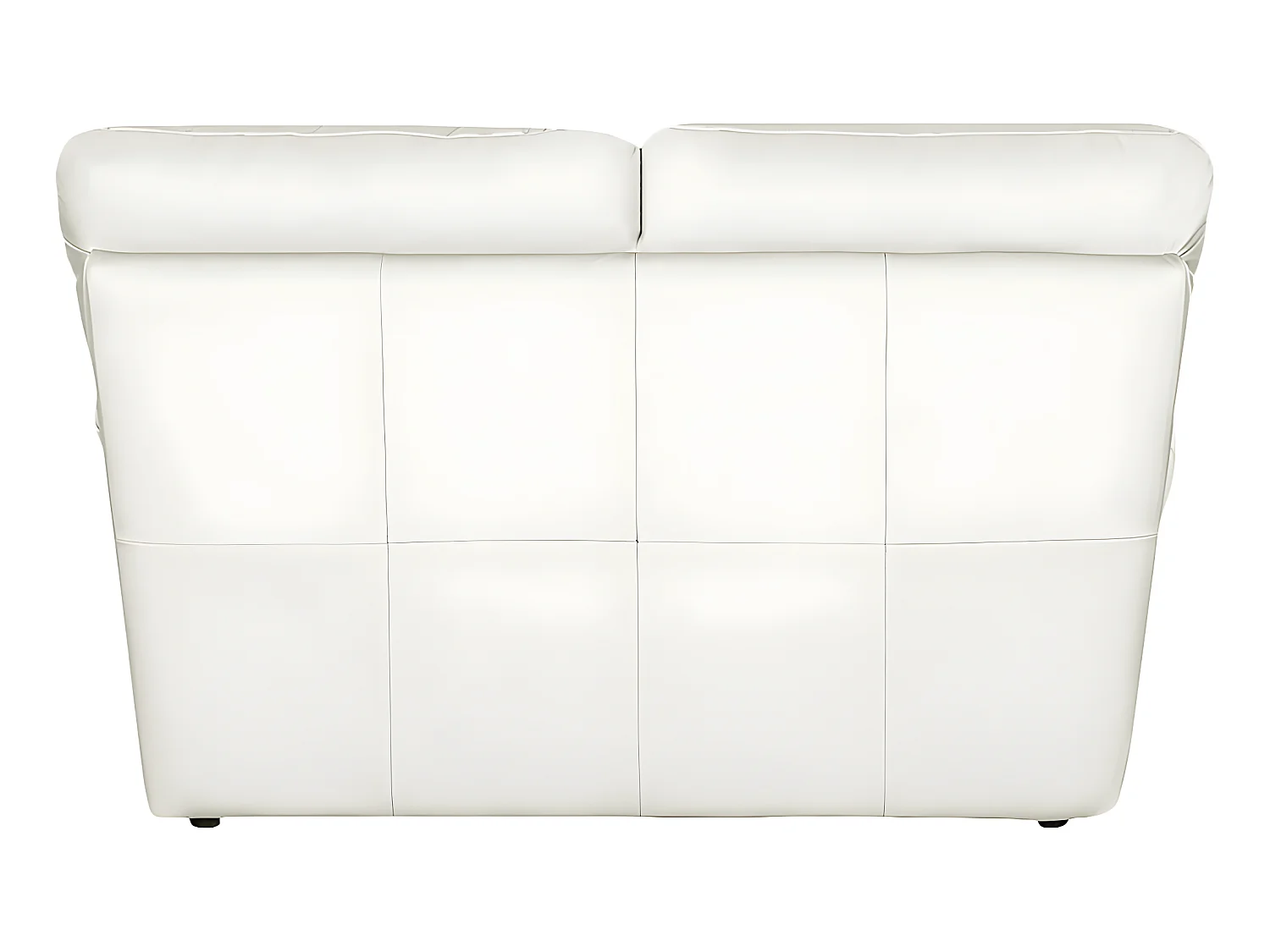 Canapé 2 places en 100% tout cuir italien vachette OSATIS, couleur ivoire