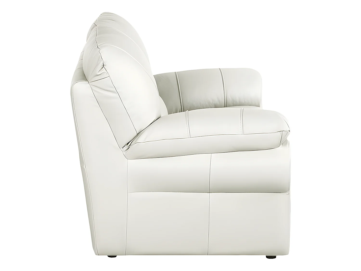 Canapé 2 places en 100% tout cuir italien vachette OSATIS, couleur ivoire