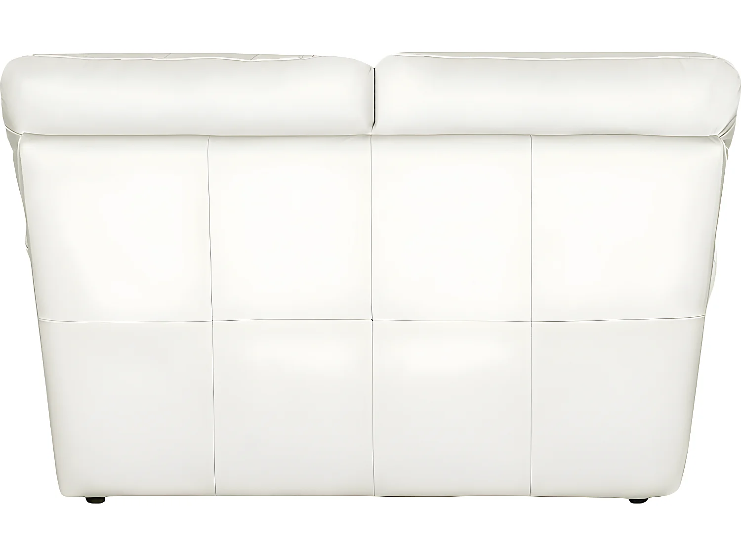 Canapé 2 places en 100% tout cuir italien vachette OSATIS, couleur ivoire