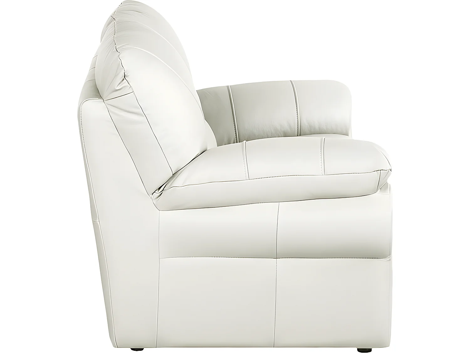 Canapé 2 places en 100% tout cuir italien vachette OSATIS, couleur ivoire