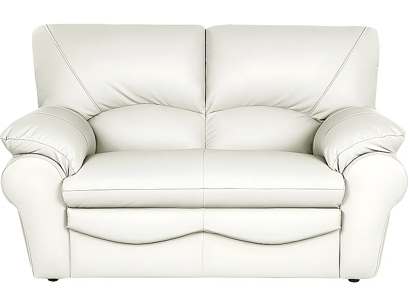 2-zitsbank van Italiaans kalfsleer OSATIS, ivoorkleurig, hoogwaardig en elegant