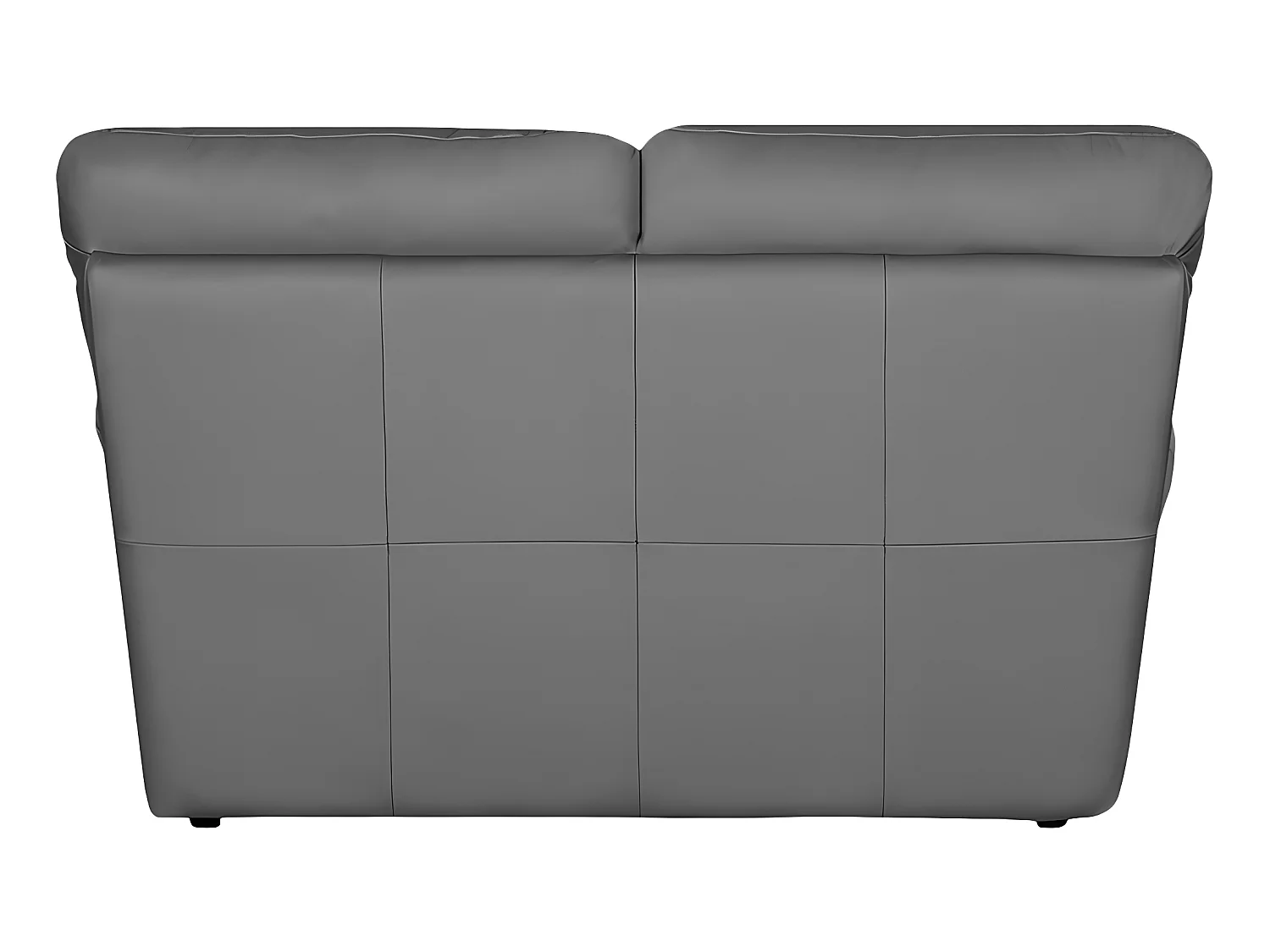 Canapé 2 places en 100% tout cuir italien vachette OSATIS, couleur gris foncé