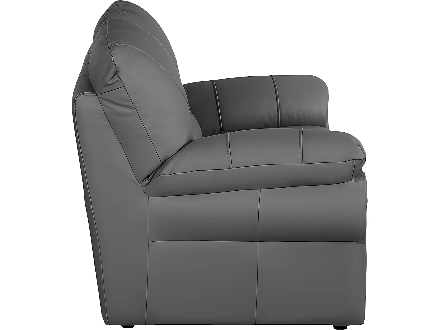 Canapé 2 places en 100% tout cuir italien vachette OSATIS, couleur gris foncé