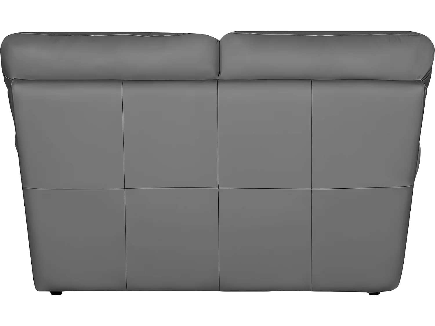 Canapé 2 places en 100% tout cuir italien vachette OSATIS, couleur gris foncé