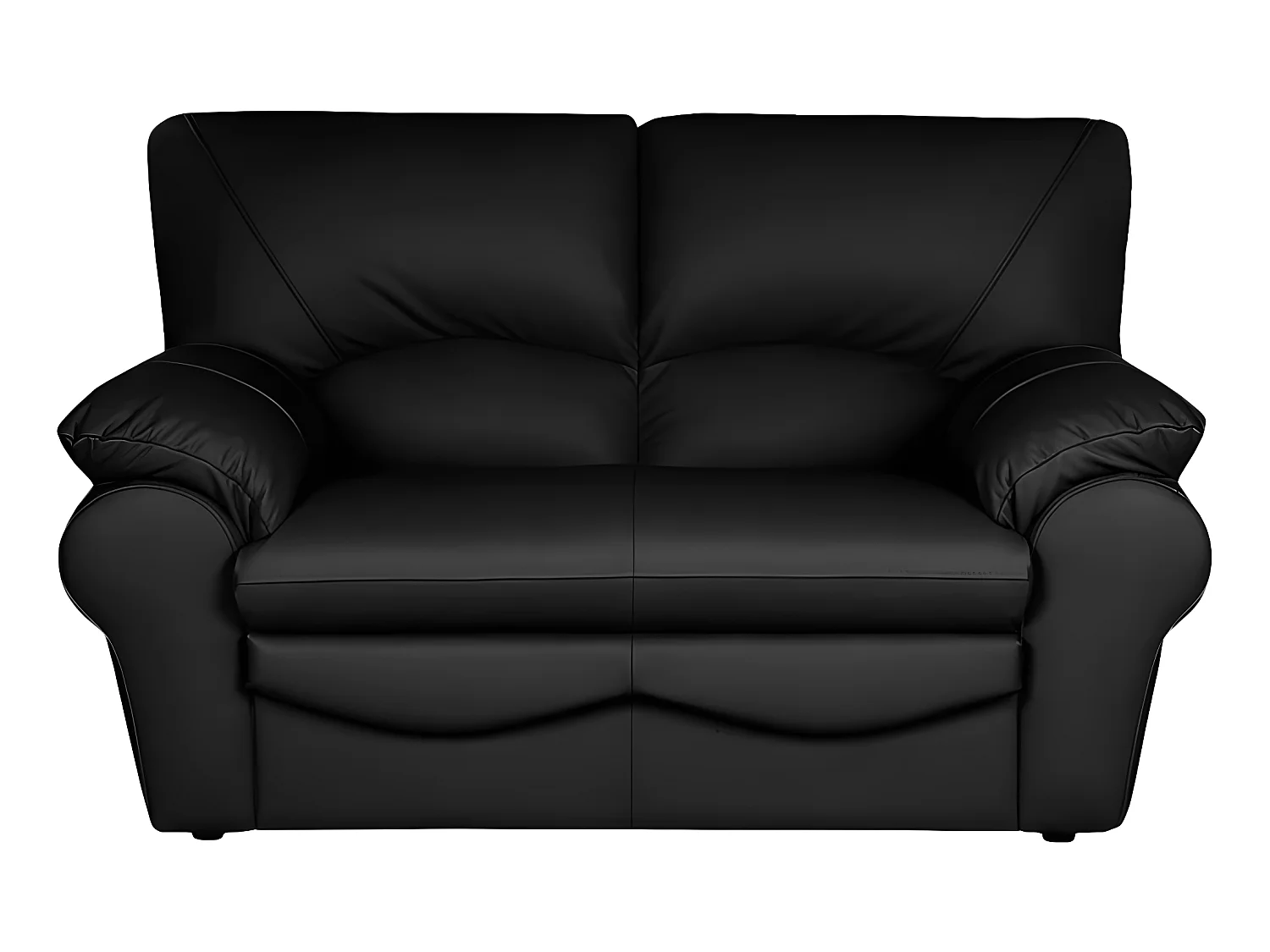 Canapé 2 places en 100% tout cuir italien vachette OSATIS, couleur noir