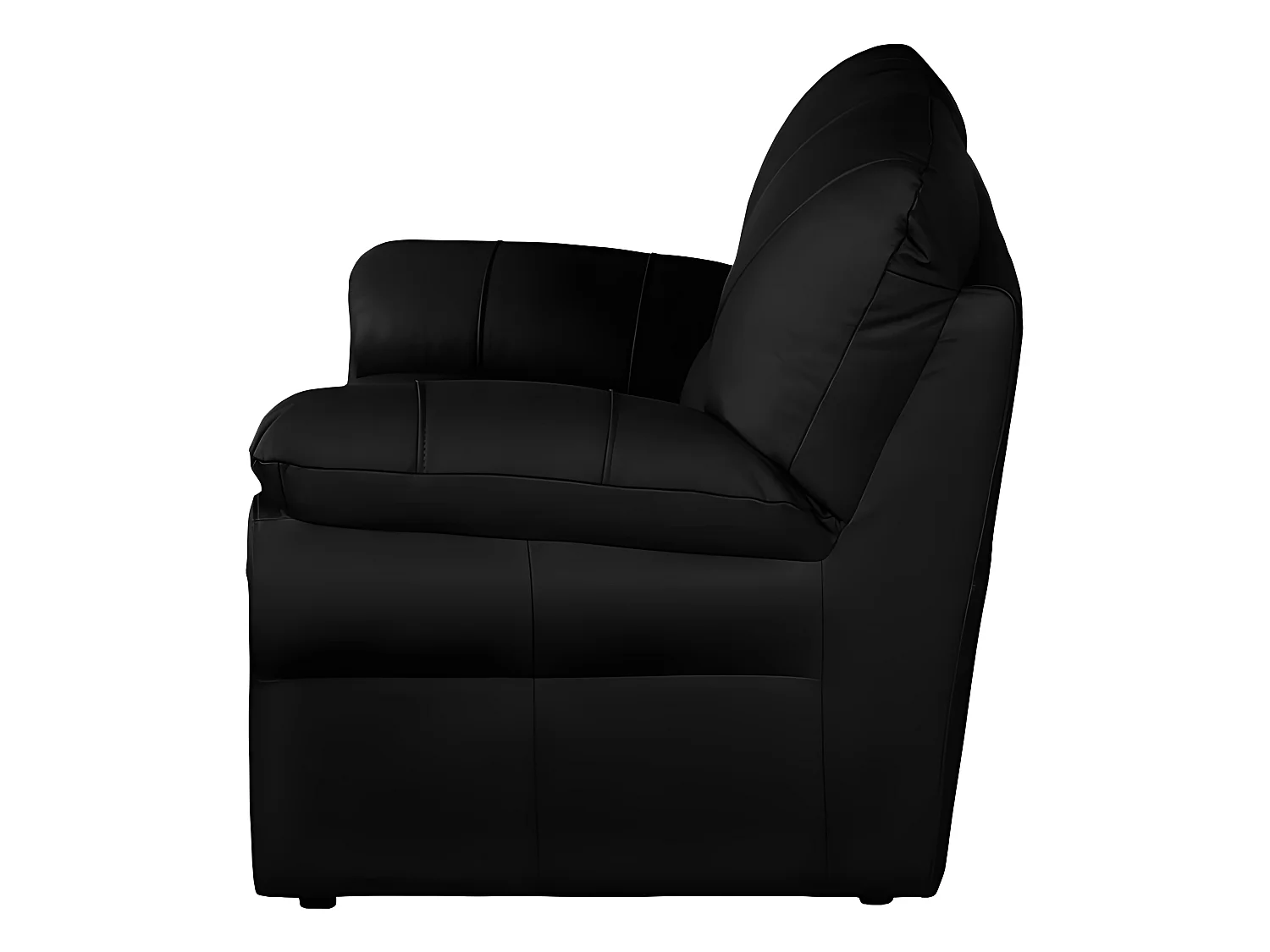 Canapé 2 places en 100% tout cuir italien vachette OSATIS, couleur noir