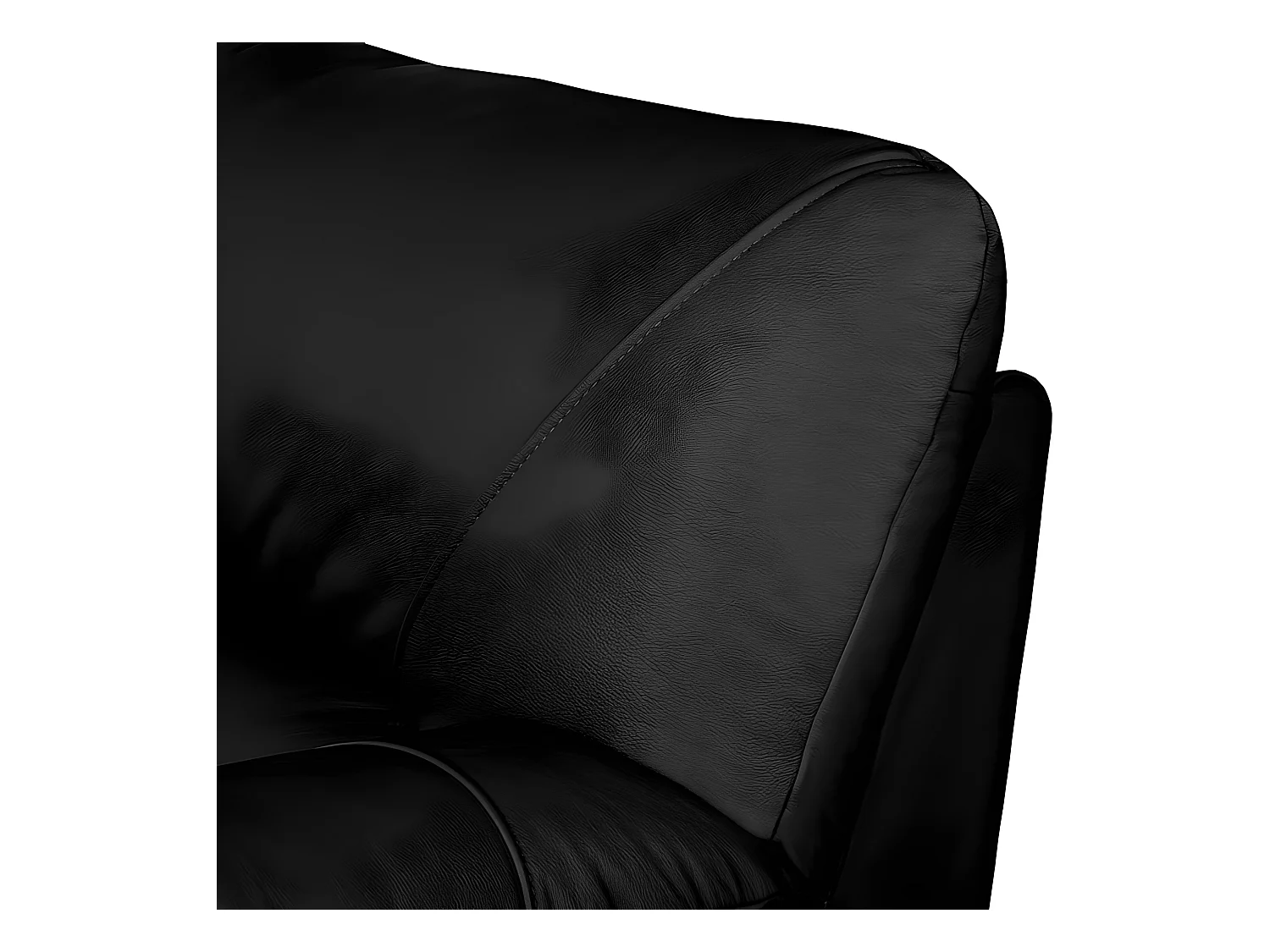 Canapé 2 places en 100% tout cuir italien vachette OSATIS, couleur noir