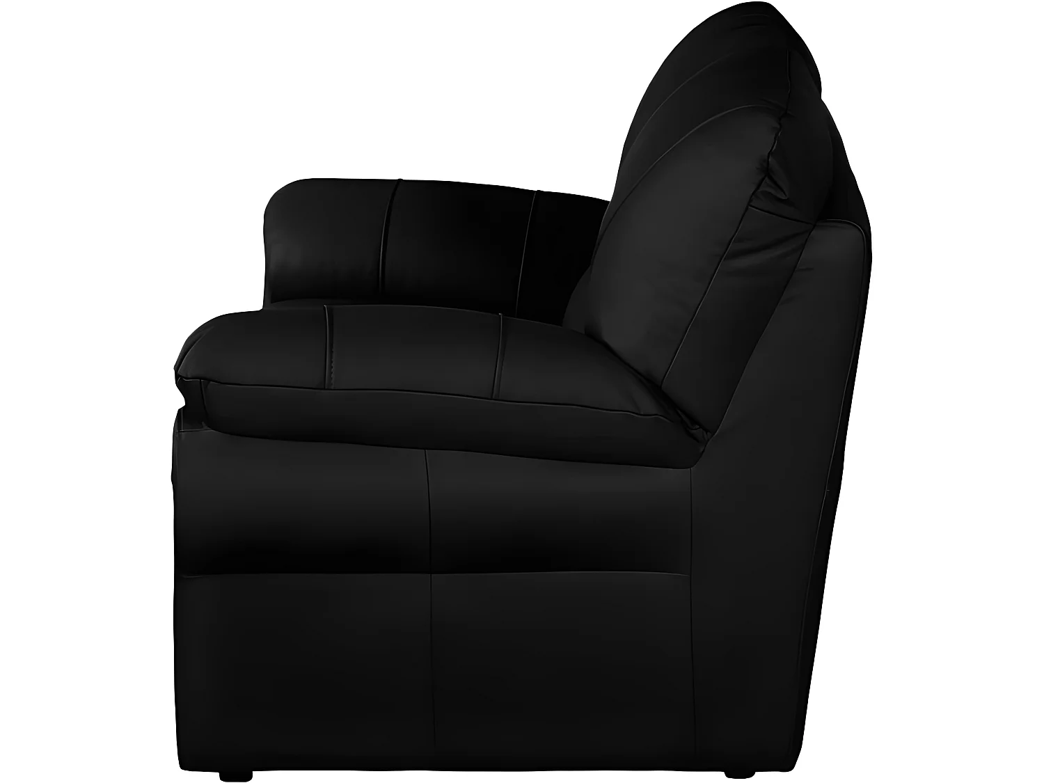 Canapé 2 places en 100% tout cuir italien vachette OSATIS, couleur noir