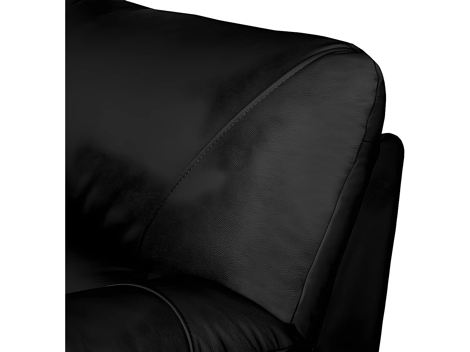 Canapé 2 places en 100% tout cuir italien vachette OSATIS, couleur noir