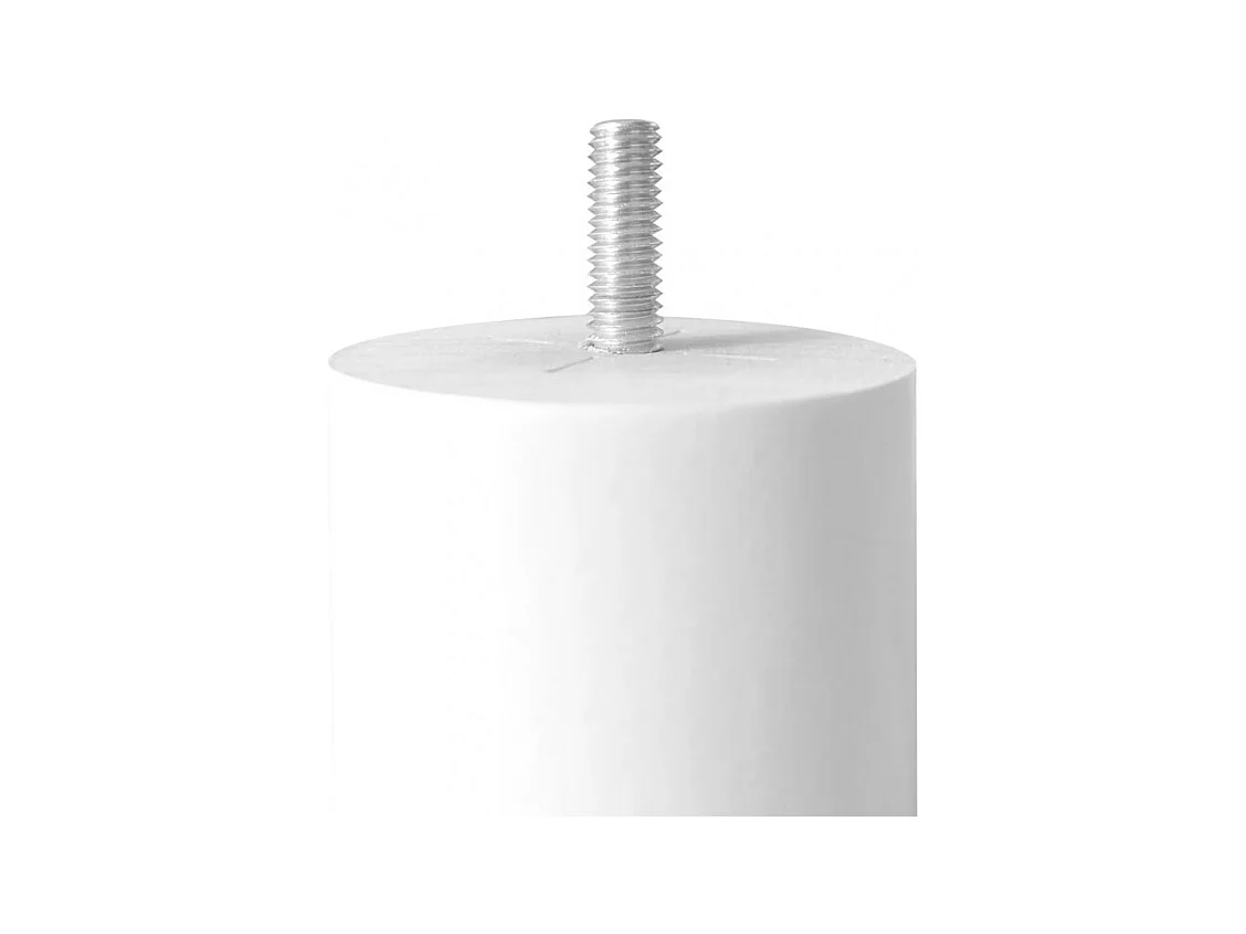 Lot de 4 pieds de meuble blanc 20x6 rond bois de hêtre - PIEDS DE LIT