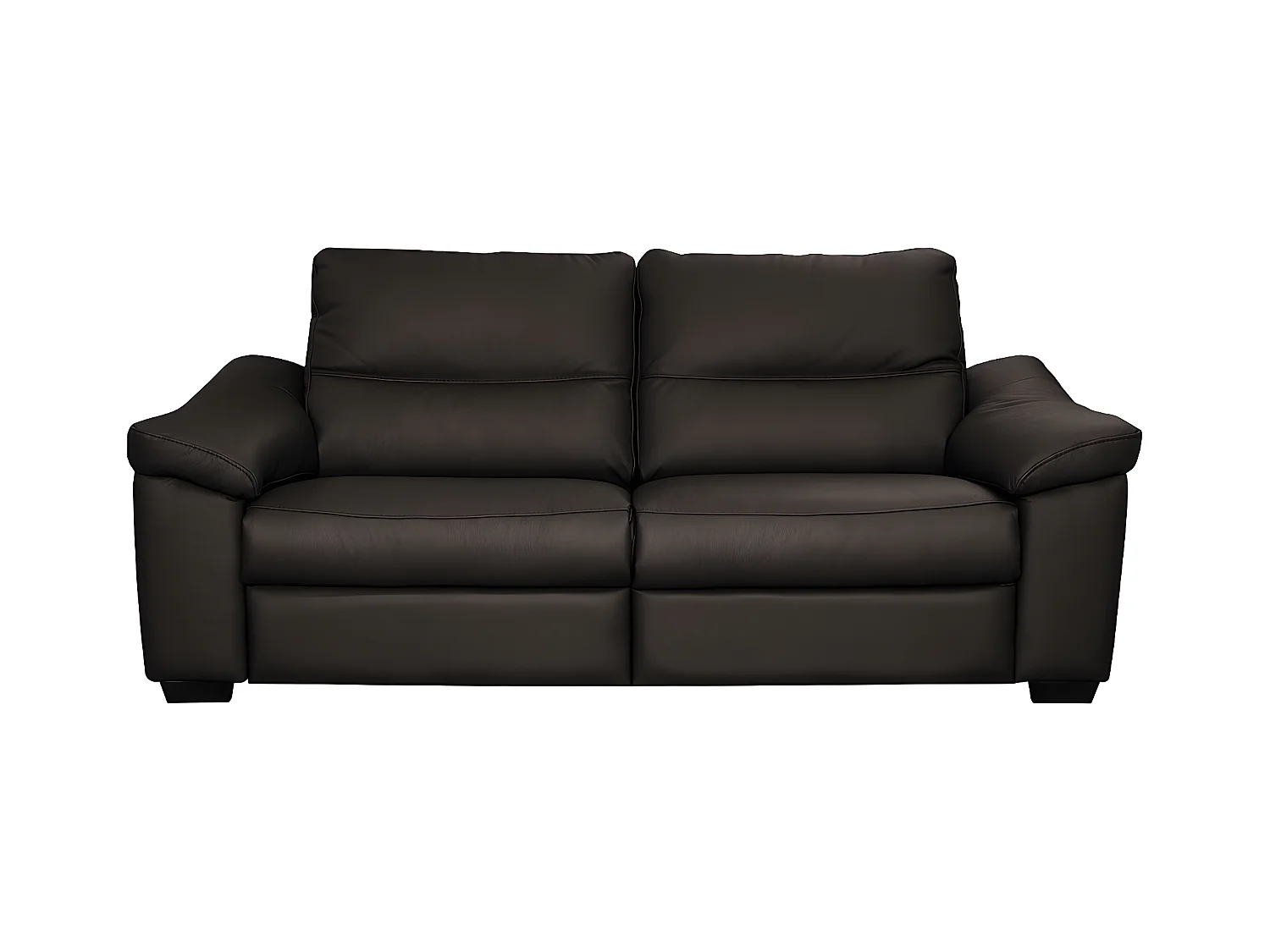 Canapé 3 places en 100% tout cuir épais italien vachette HAMBOURG, couleur chocolat