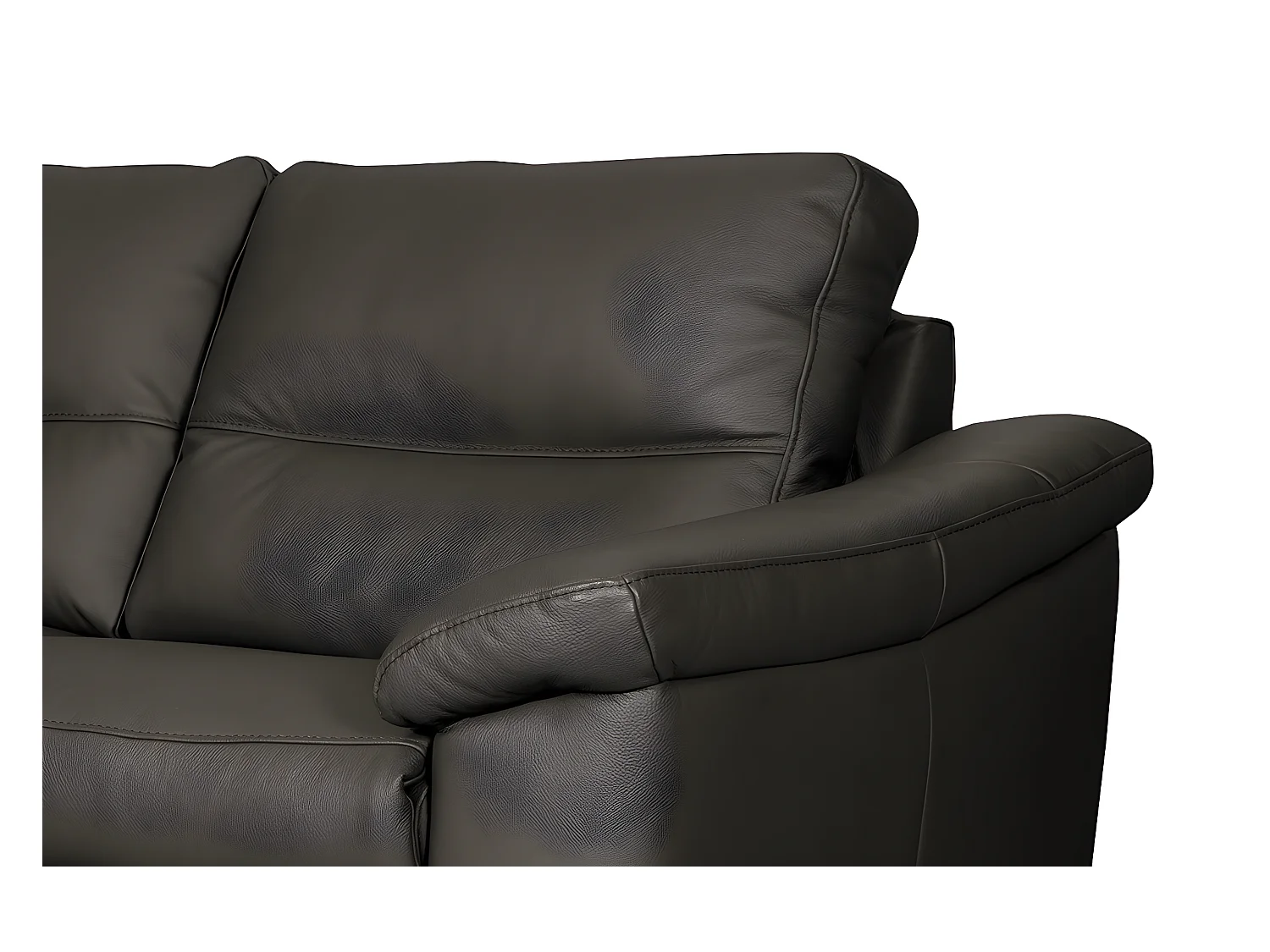 Canapé 3 places en 100% tout cuir épais italien vachette HAMBOURG, couleur chocolat