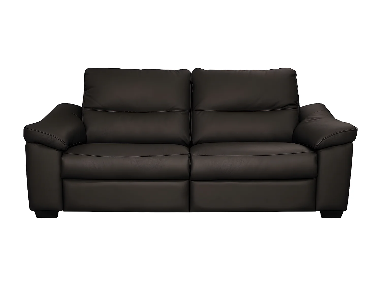 Canapé 3 places en 100% tout cuir épais italien vachette HAMBOURG, couleur chocolat