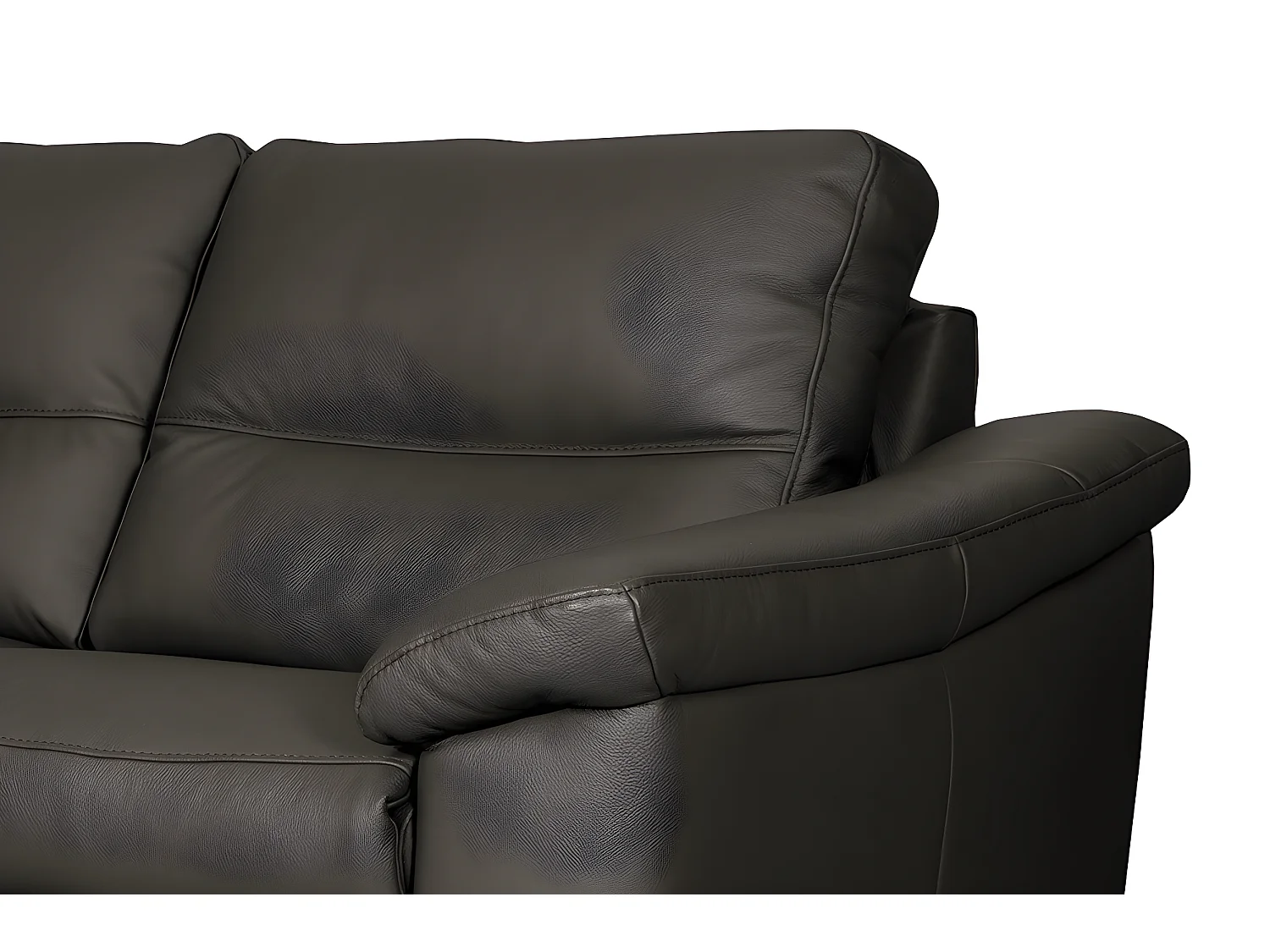 Canapé 3 places en 100% tout cuir épais italien vachette HAMBOURG, couleur chocolat