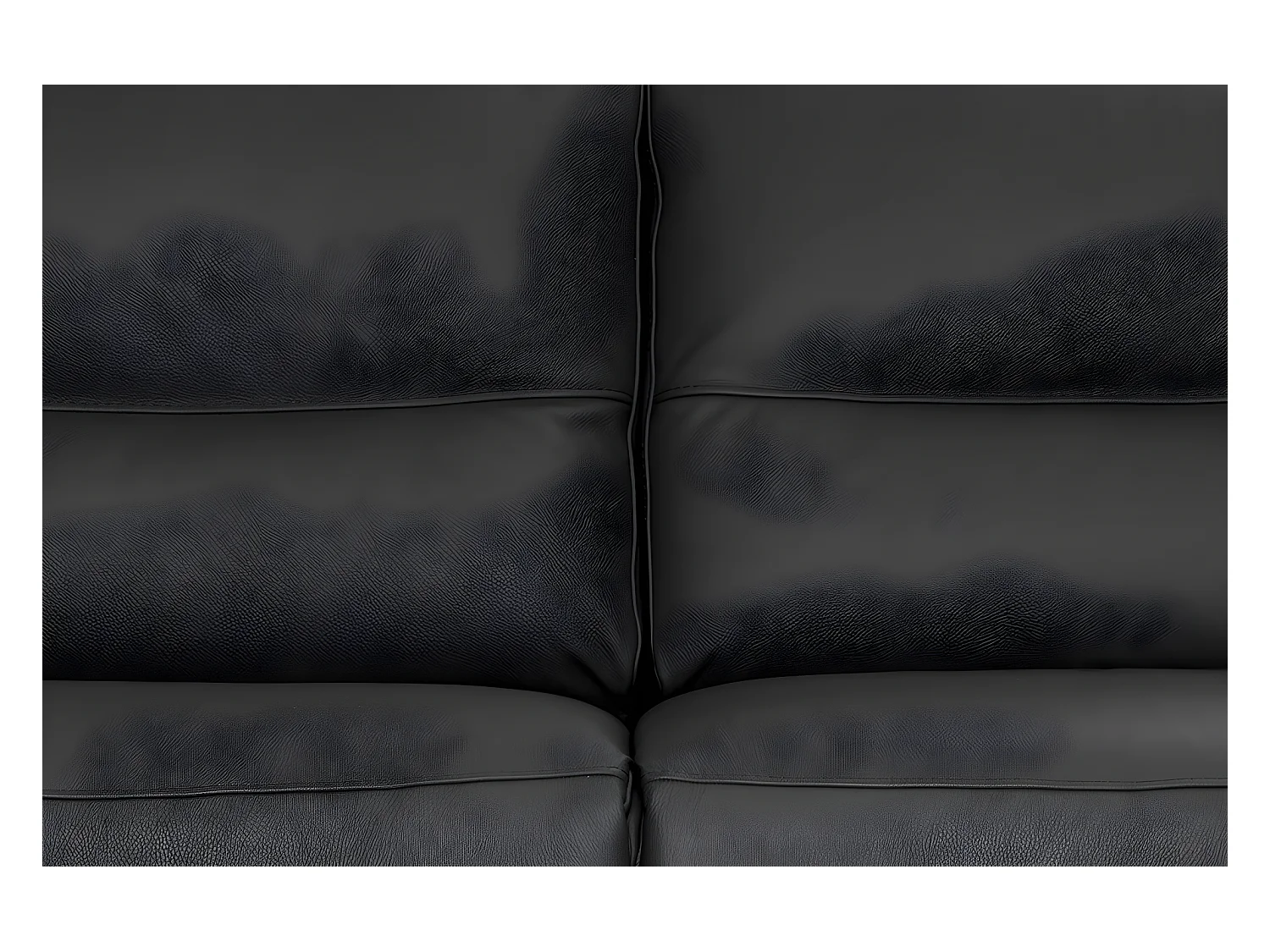 Canapé 2 places en 100% tout cuir épais italien vachette HAMBOURG, couleur noir