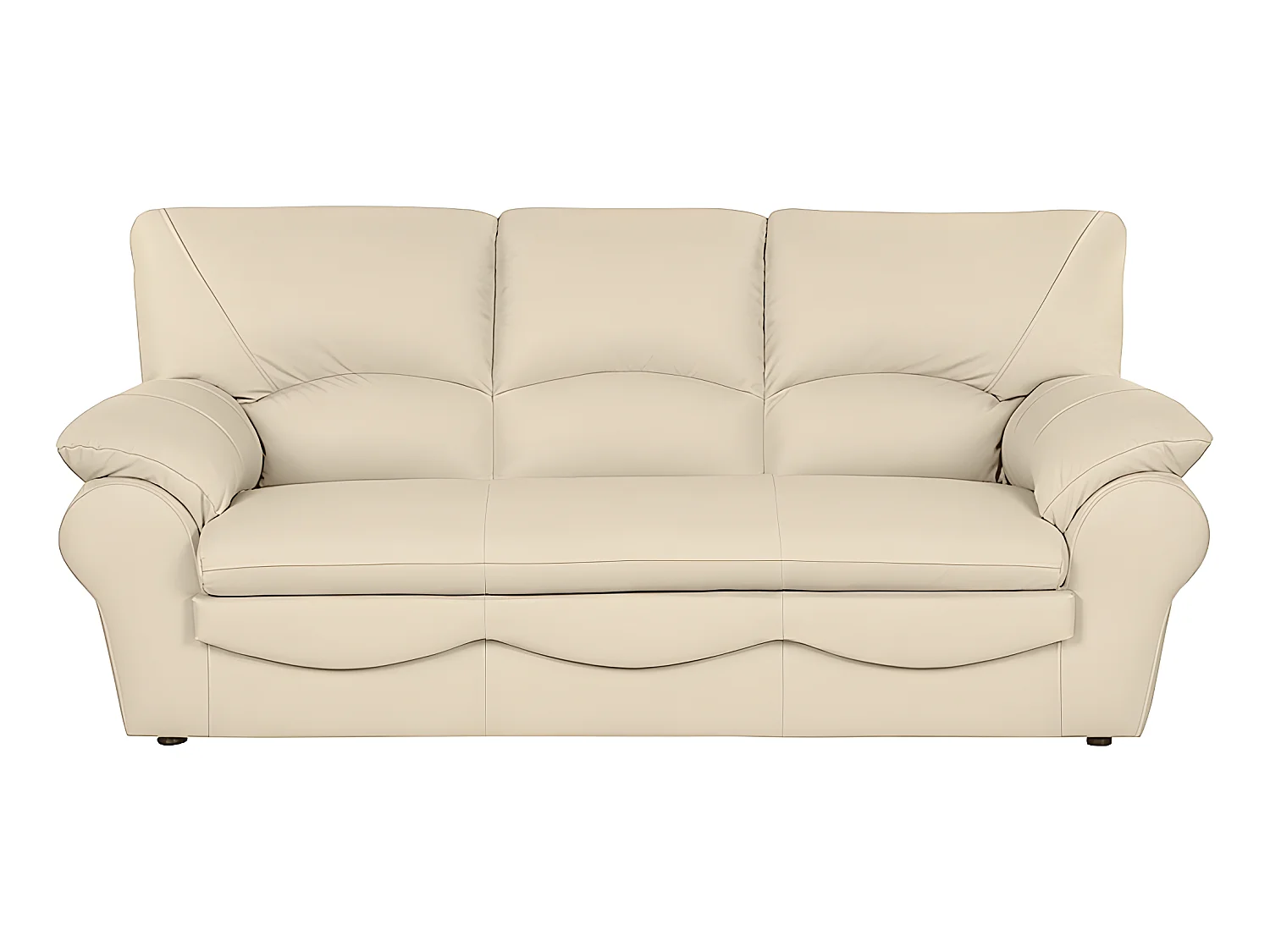 Canapé 3 places en 100% tout cuir italien vachette OSATIS, couleur beige