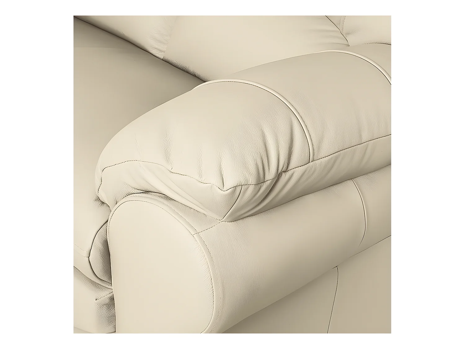 Canapé 3 places en 100% tout cuir italien vachette OSATIS, couleur beige