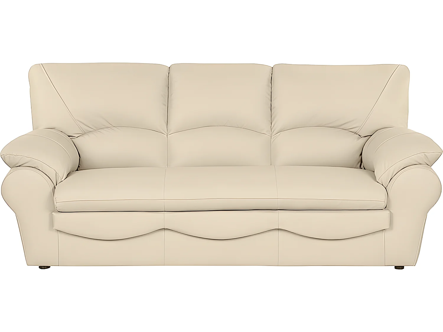 Canapé 3 places en 100% tout cuir italien vachette OSATIS, couleur beige