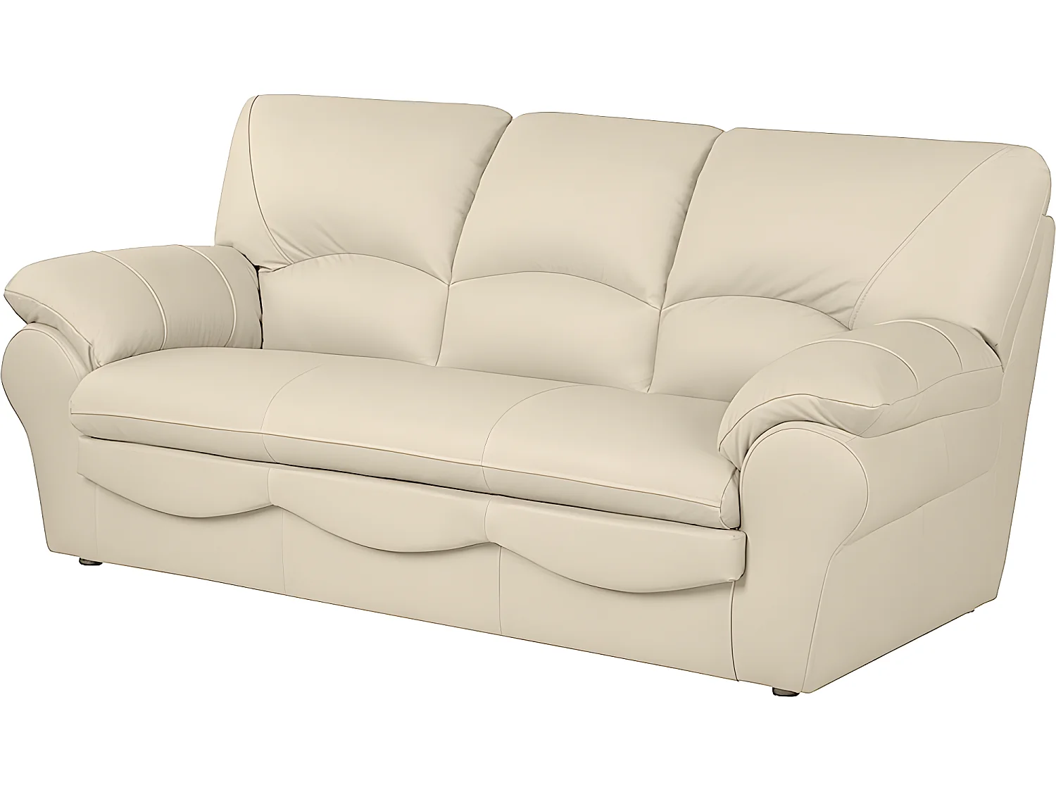 Canapé 3 places en 100% tout cuir italien vachette OSATIS, couleur beige