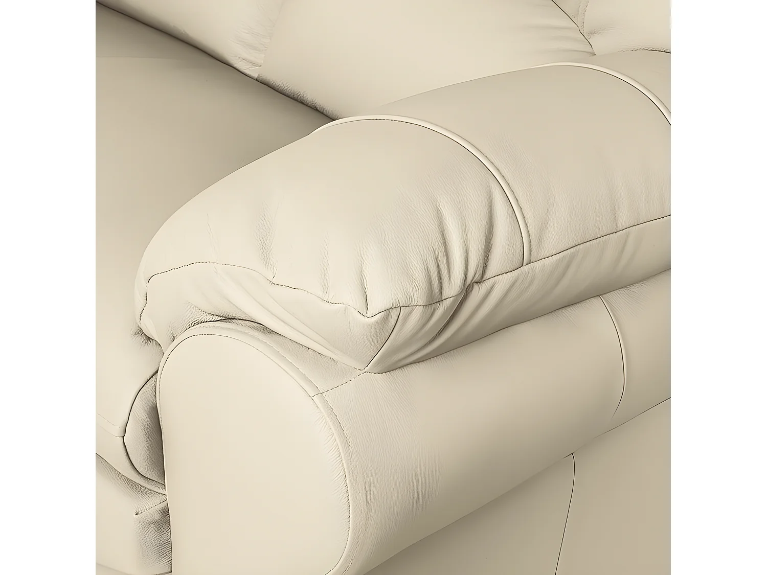 Canapé 3 places en 100% tout cuir italien vachette OSATIS, couleur beige