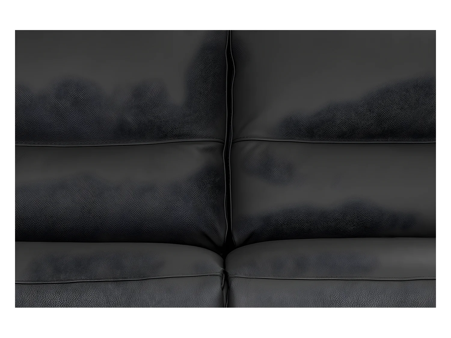 Canapé 3 places en 100% tout cuir épais italien vachette HAMBOURG, couleur noir
