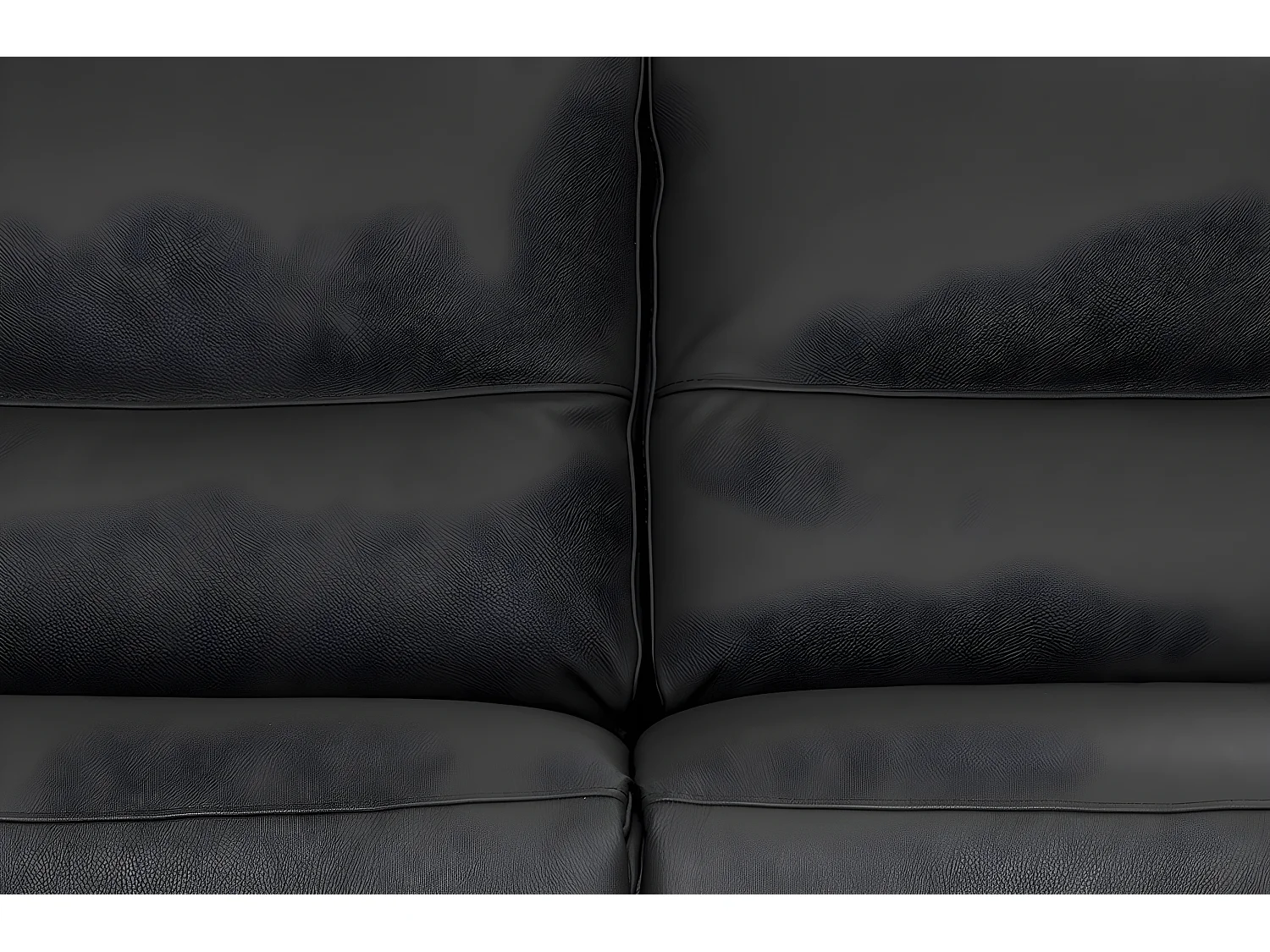 Canapé 3 places en 100% tout cuir épais italien vachette HAMBOURG, couleur noir
