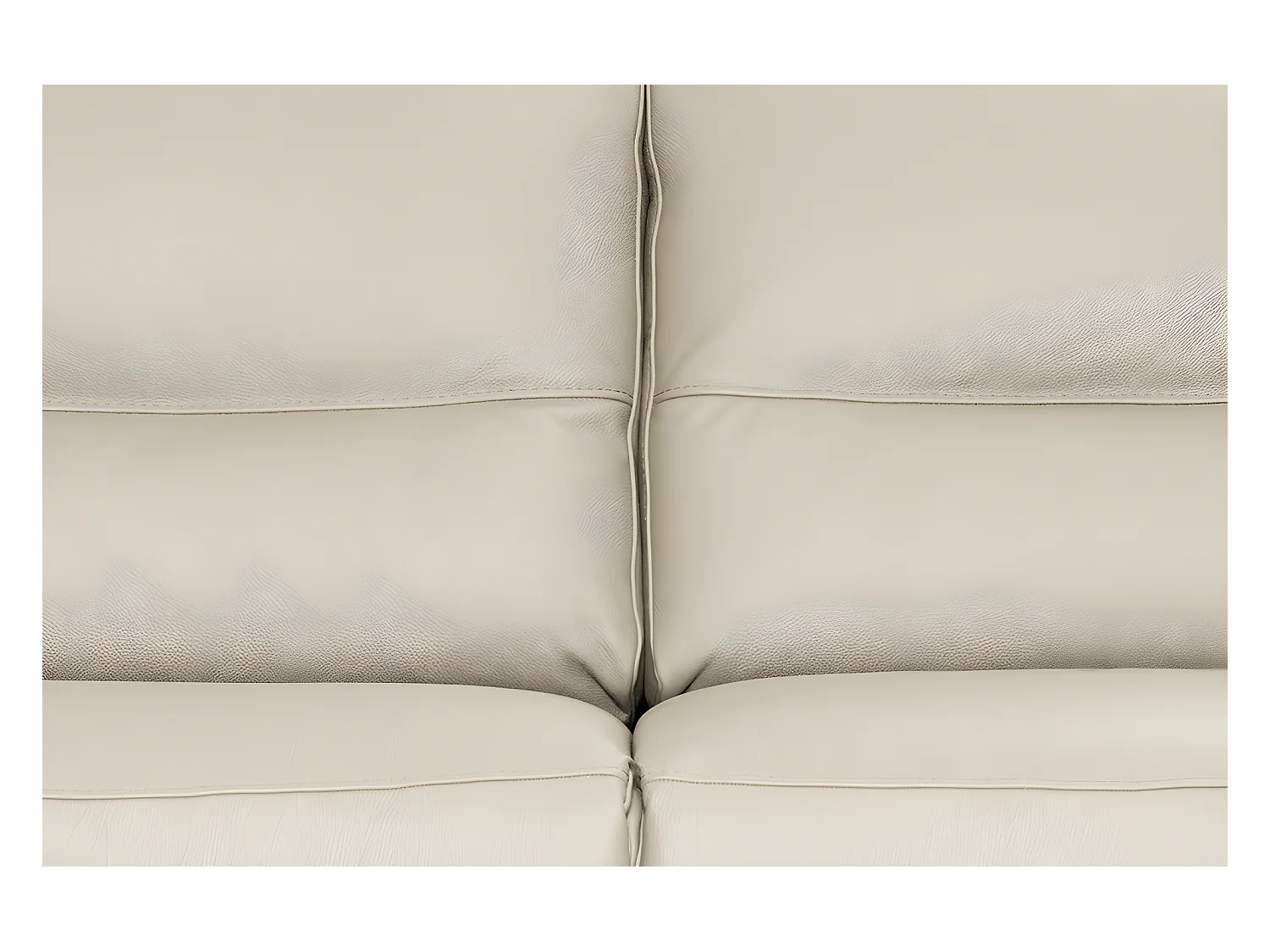 Canapé 2 places en 100% tout cuir épais italien vachette HAMBOURG, couleur ivoire