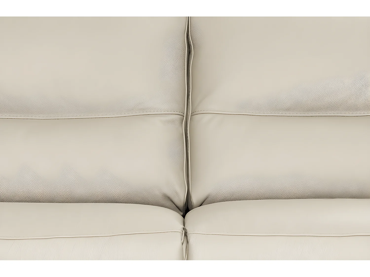 Canapé 2 places en 100% tout cuir épais italien vachette HAMBOURG, couleur ivoire