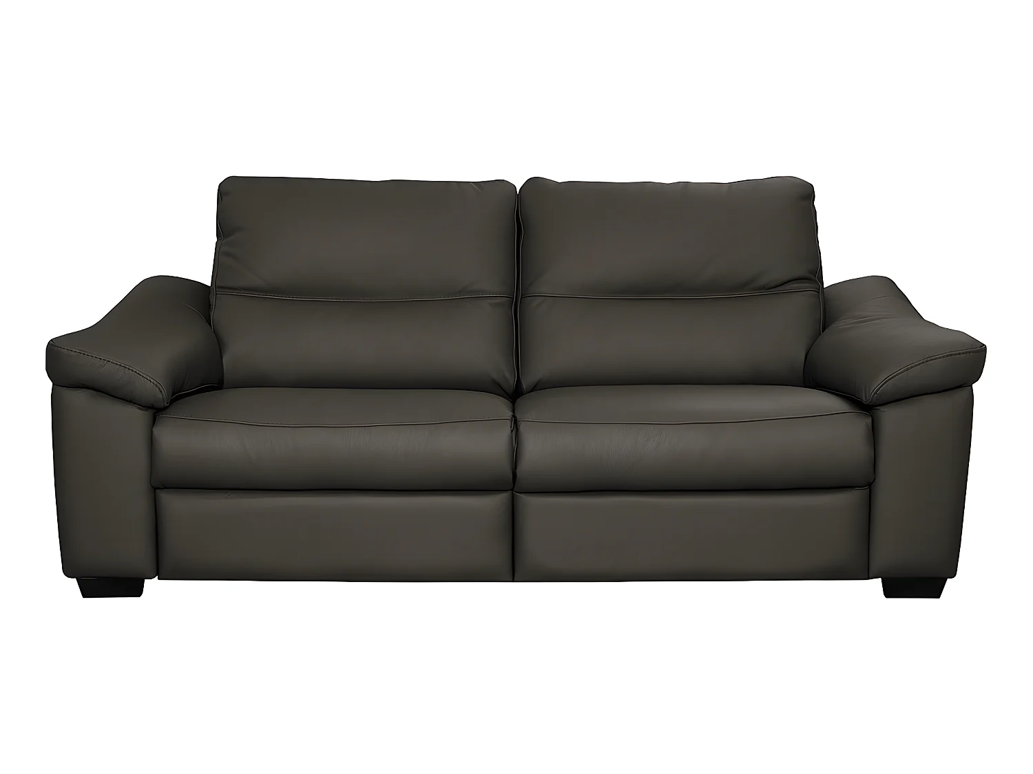 Canapé 3 places en 100% tout cuir épais italien vachette HAMBOURG, couleur anthracite