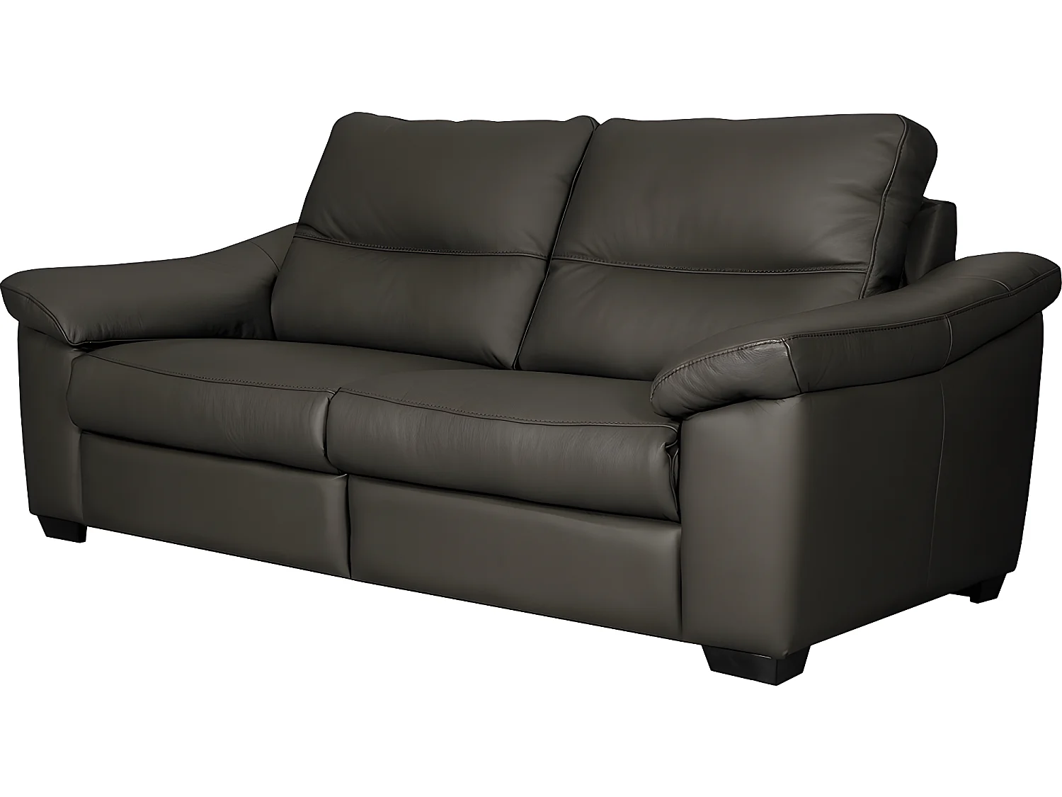 Canapé 3 places en 100% tout cuir épais italien vachette HAMBOURG, couleur anthracite