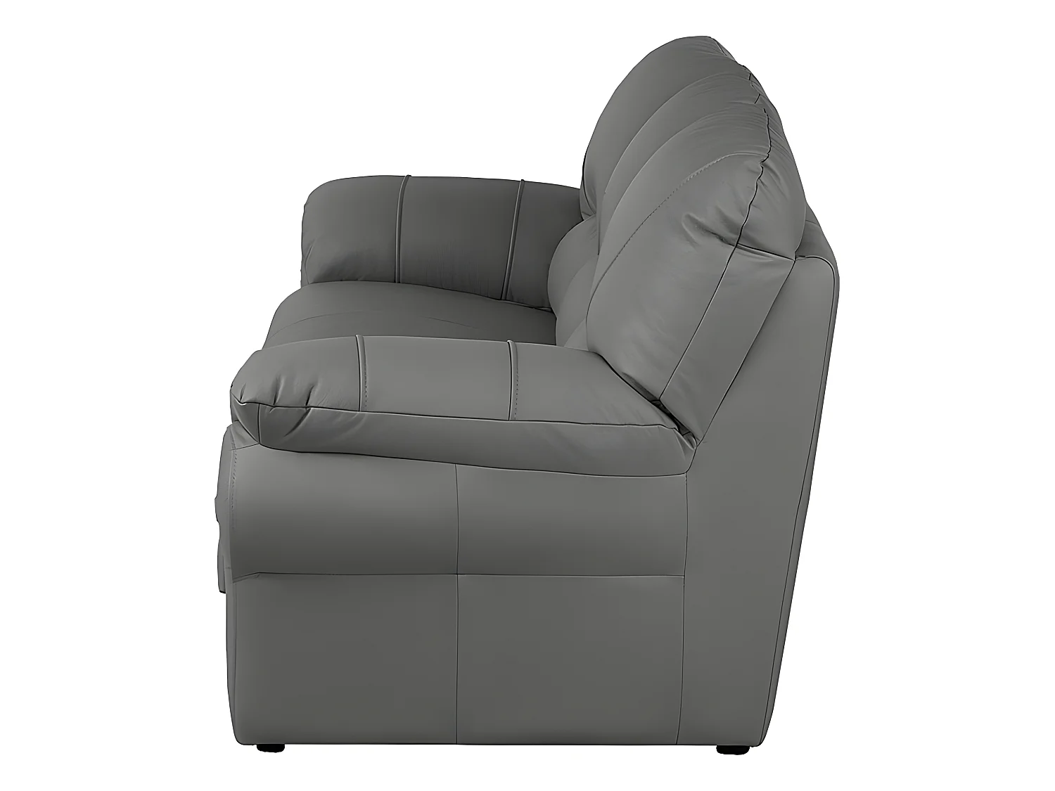 Canapé 3 places en 100% tout cuir italien vachette OSATIS, couleur gris foncé