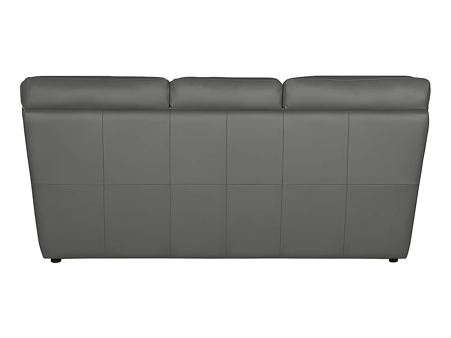 Canapé 3 places en 100% tout cuir italien vachette OSATIS, couleur gris foncé