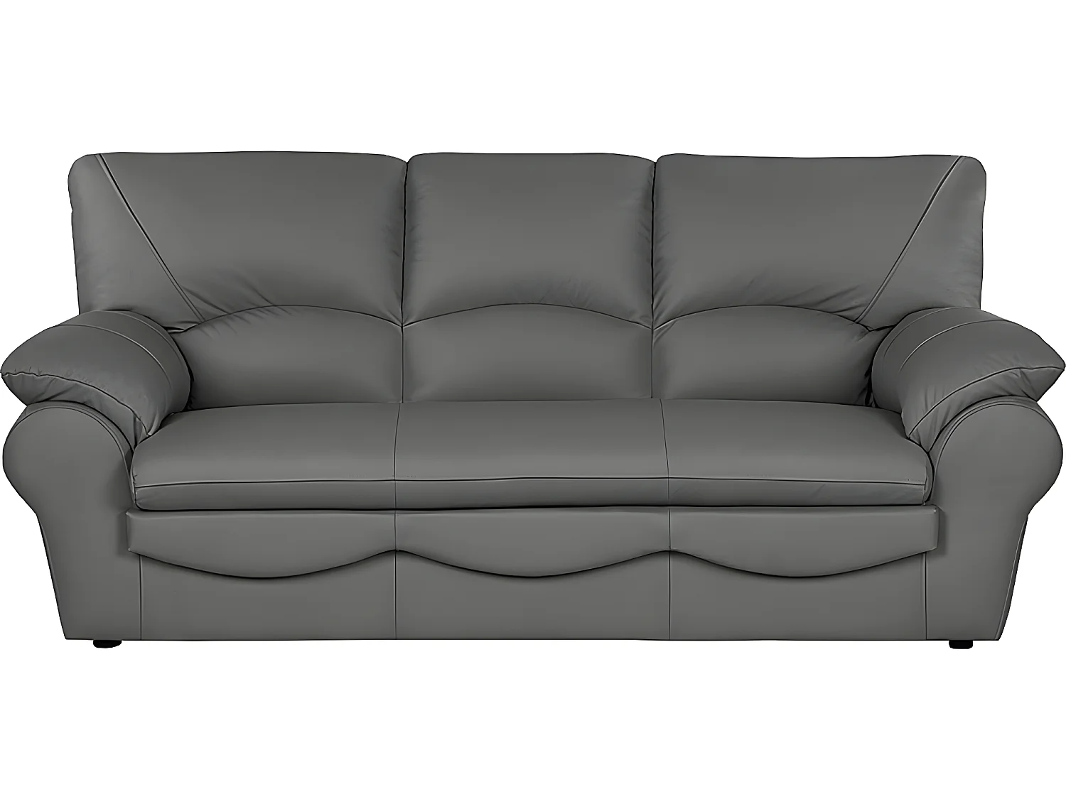 3-zitsbank van Italiaans kalfsleer OSATIS, donkergrijs, high-end