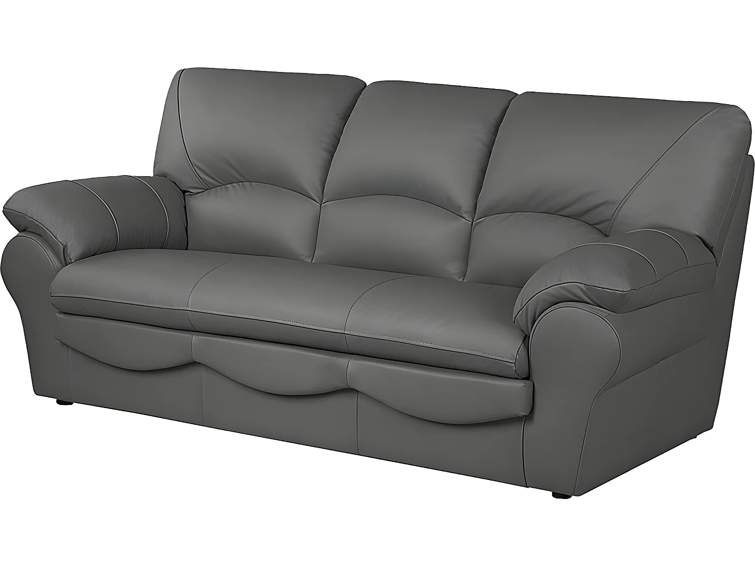 3-zitsbank van Italiaans kalfsleer OSATIS, donkergrijs, high-end