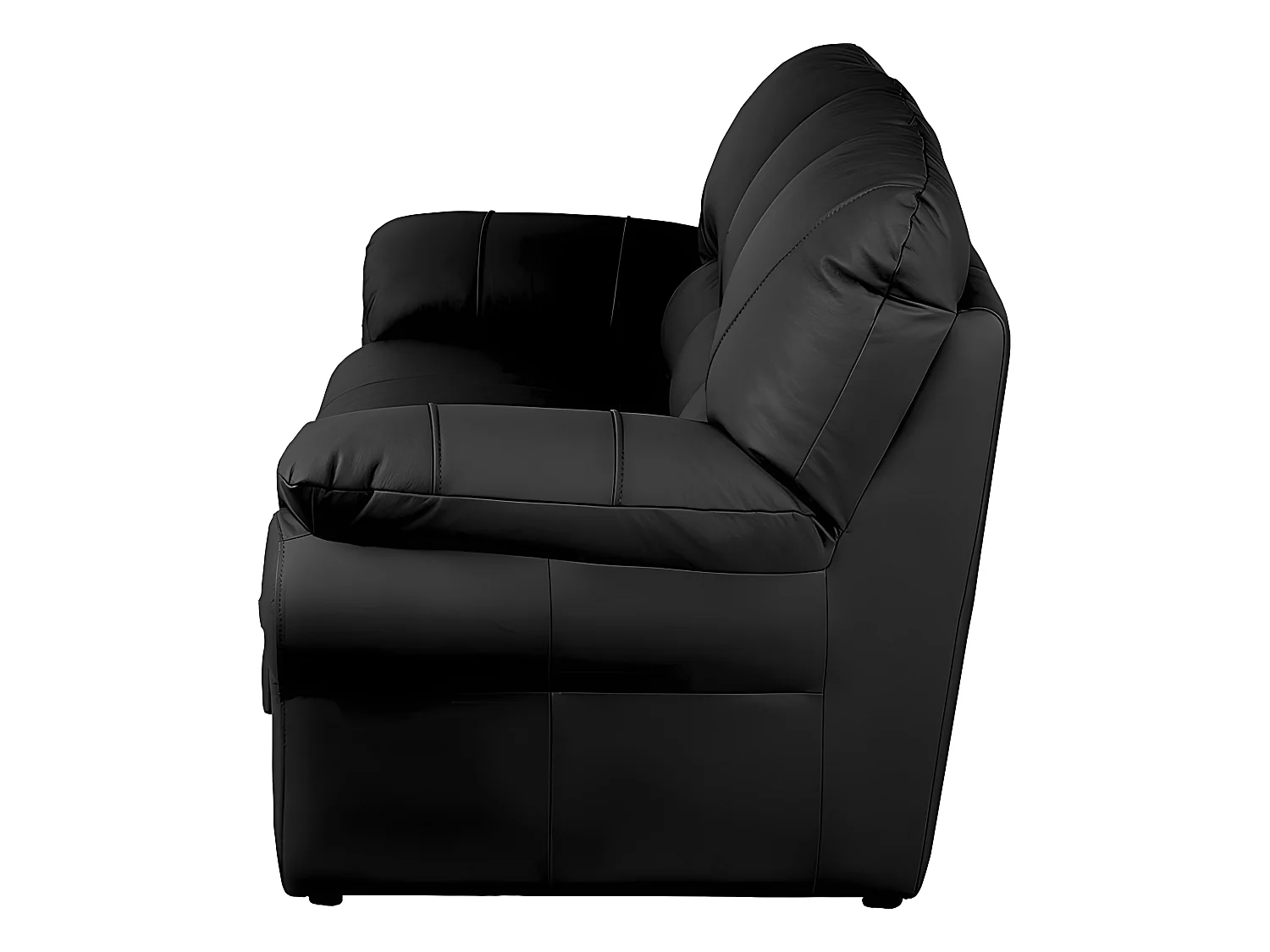 Canapé 3 places en 100% tout cuir italien vachette OSATIS, couleur noir