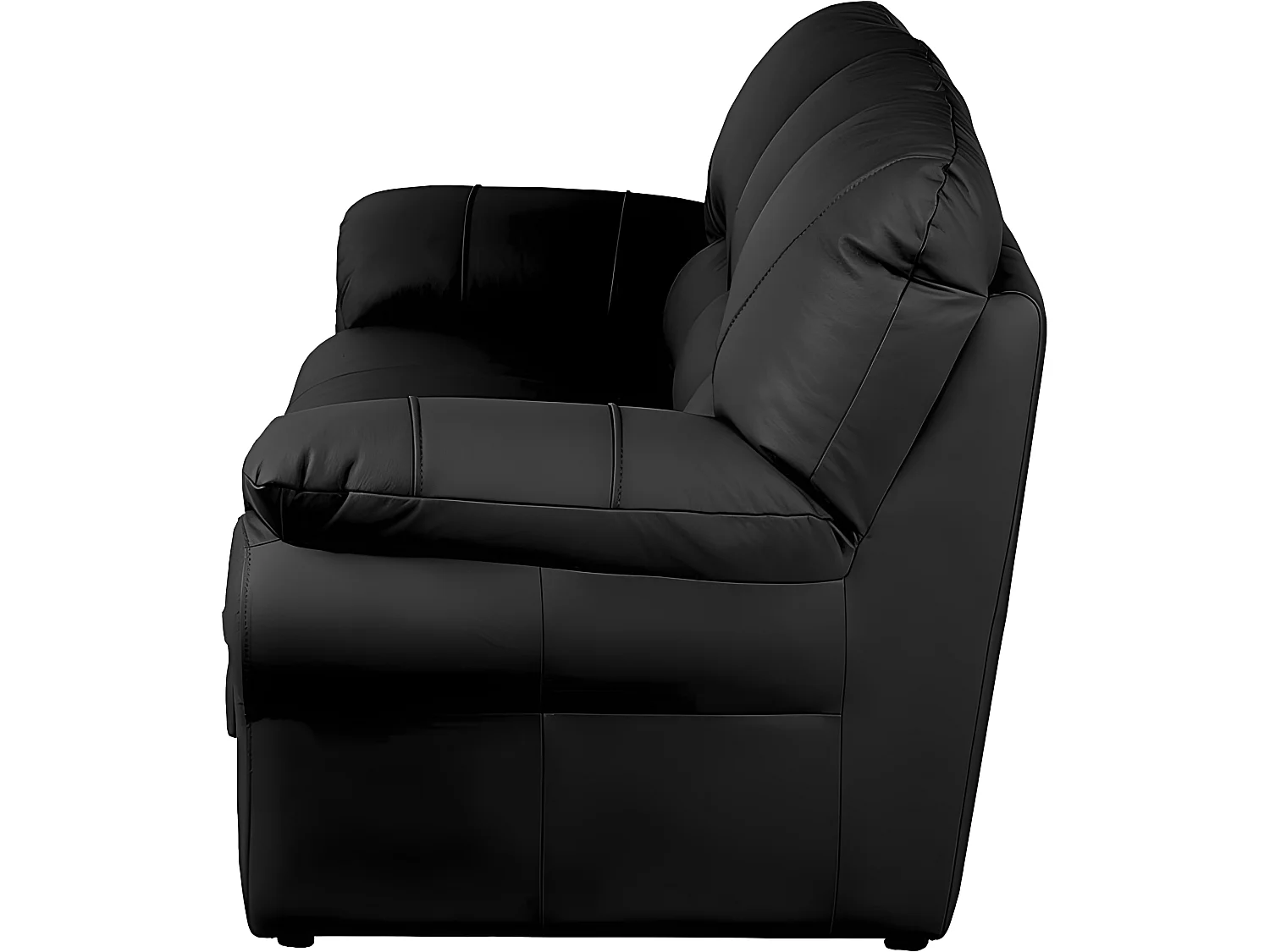 Canapé 3 places en 100% tout cuir italien vachette OSATIS, couleur noir