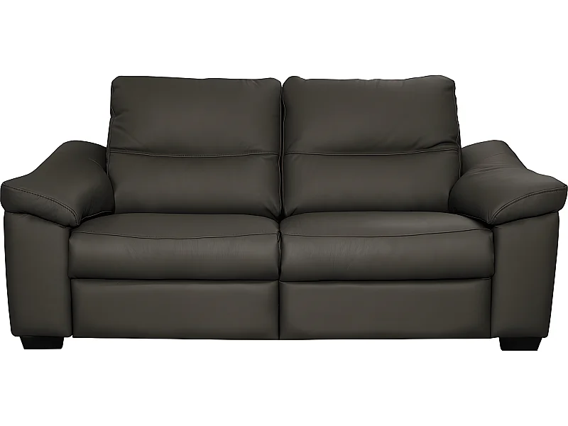 2-zitsbank van dik Italiaans kalfsleer HAMBOURG, antracietkleurig