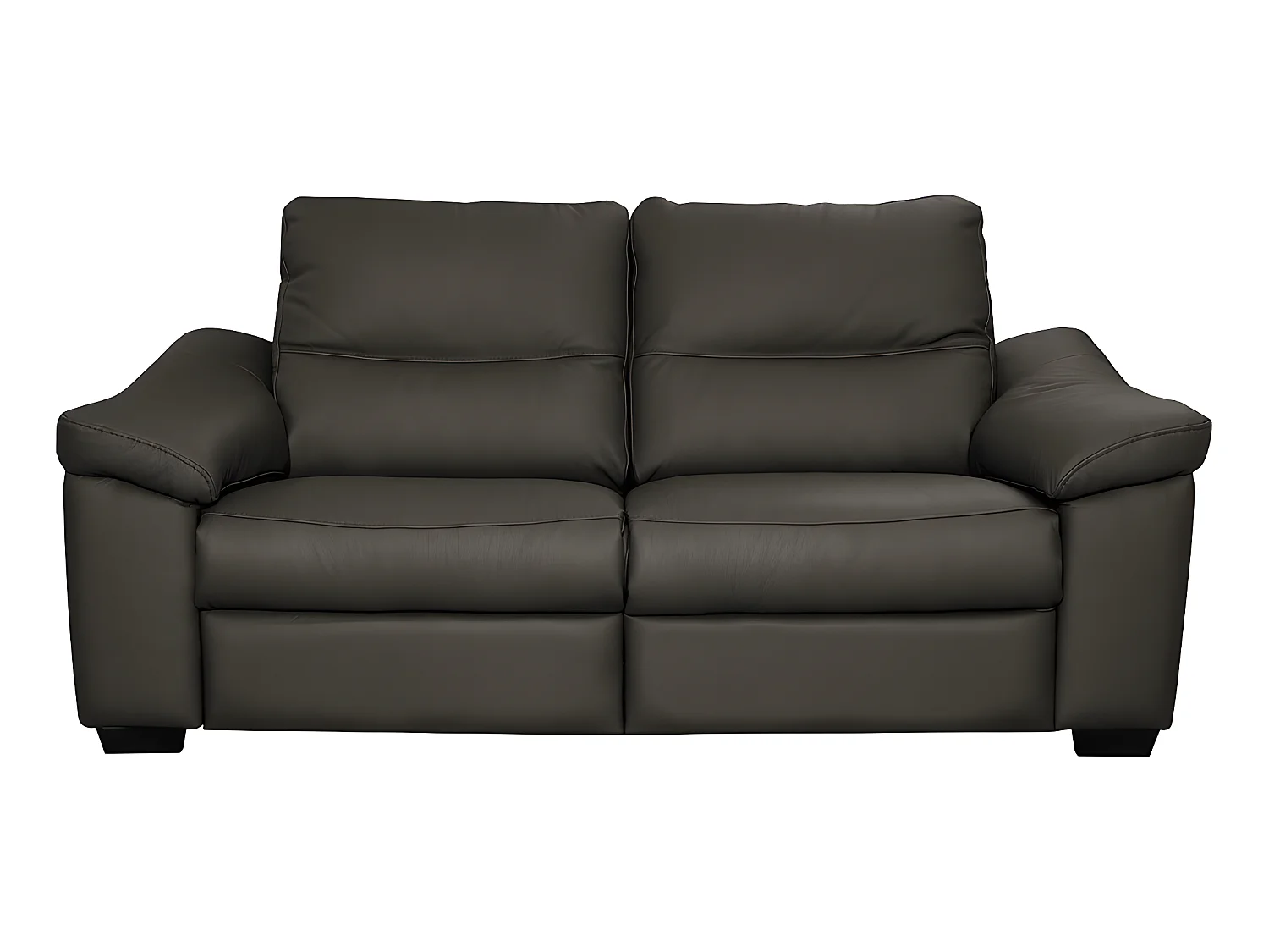 Canapé 2 places en 100% tout cuir épais italien vachette HAMBOURG, couleur anthracite