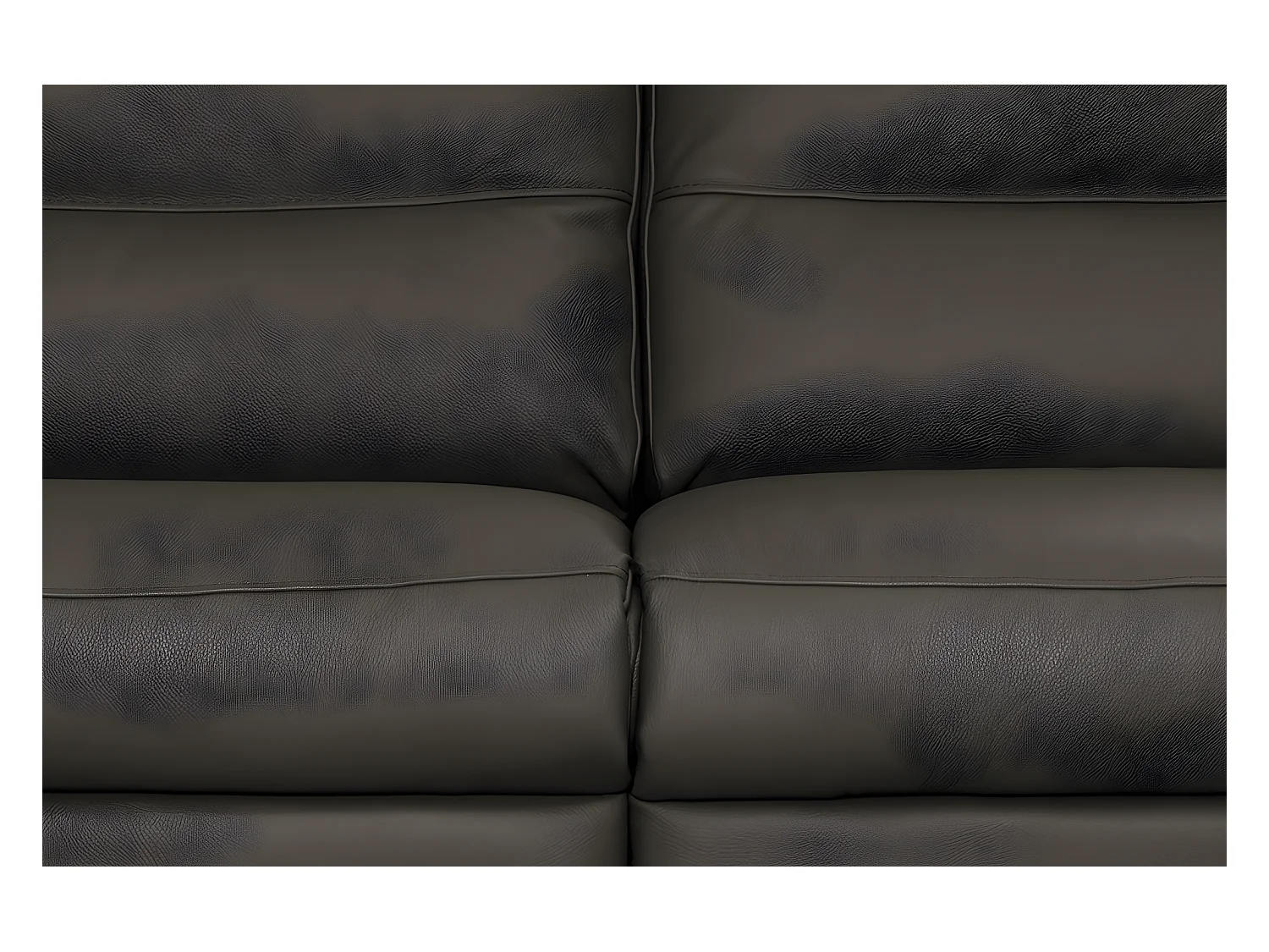 Canapé 2 places en 100% tout cuir épais italien vachette HAMBOURG, couleur anthracite