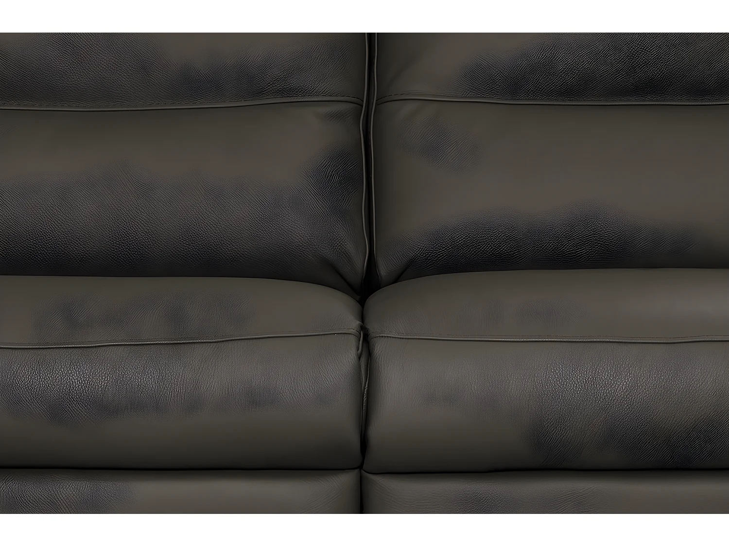 Canapé 2 places en 100% tout cuir épais italien vachette HAMBOURG, couleur anthracite