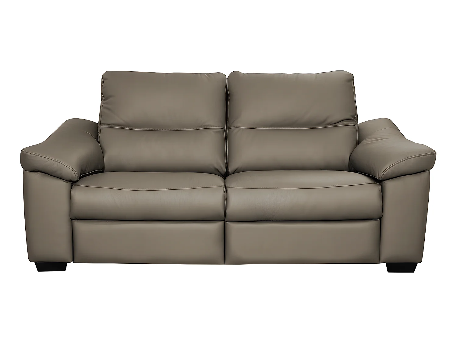 Canapé 2 places en 100% tout cuir épais italien vachette HAMBOURG, couleur taupe