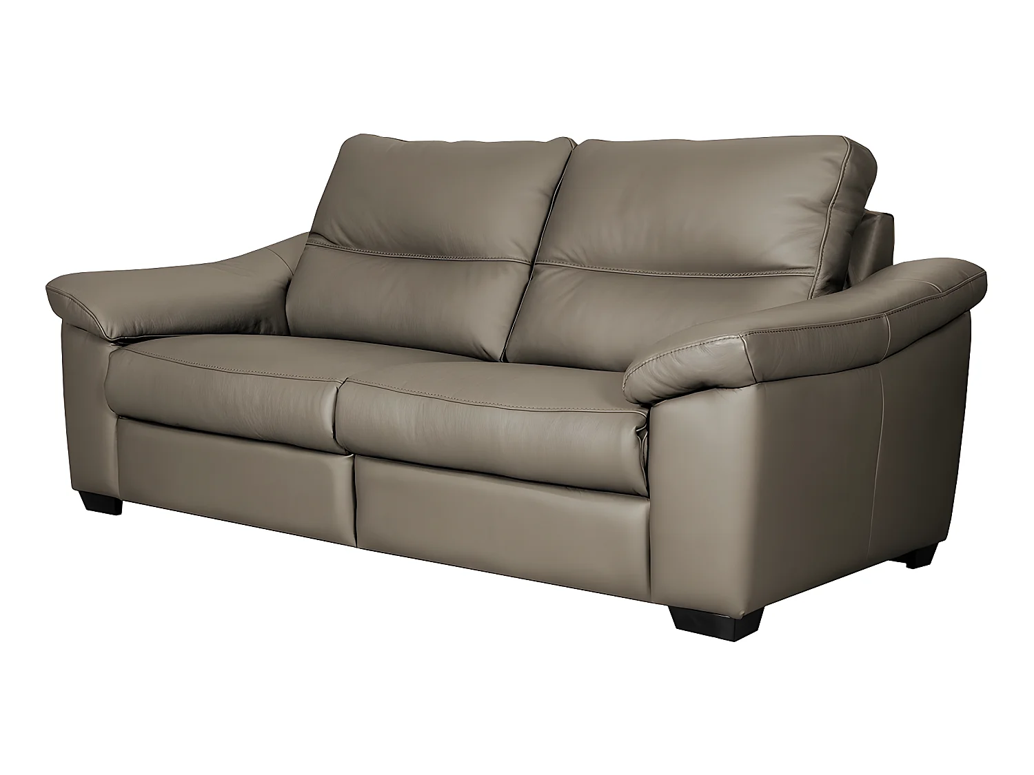 Canapé 2 places en 100% tout cuir épais italien vachette HAMBOURG, couleur taupe