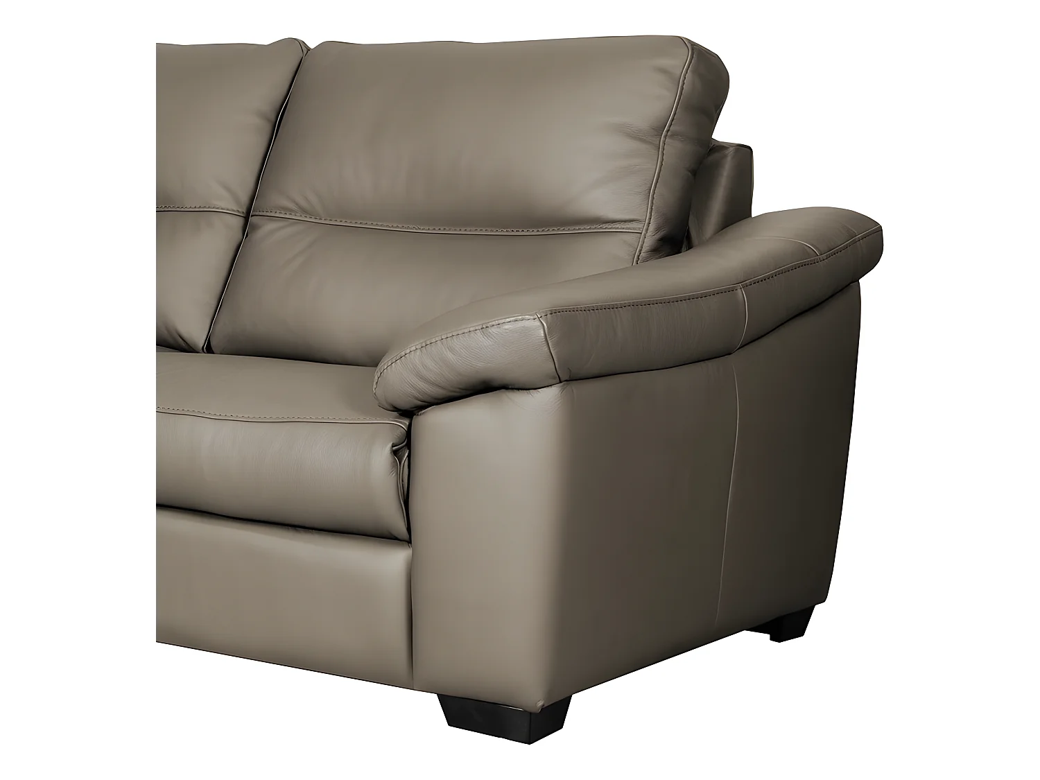 Canapé 2 places en 100% tout cuir épais italien vachette HAMBOURG, couleur taupe