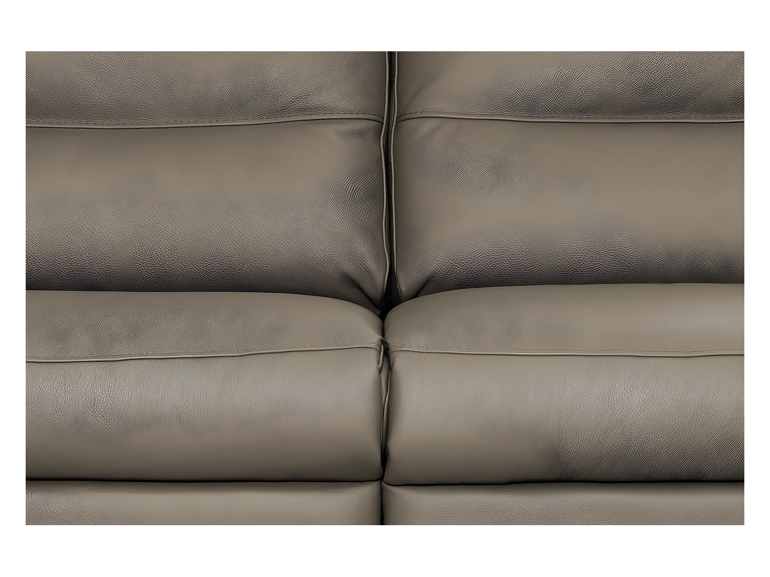 Canapé 2 places en 100% tout cuir épais italien vachette HAMBOURG, couleur taupe