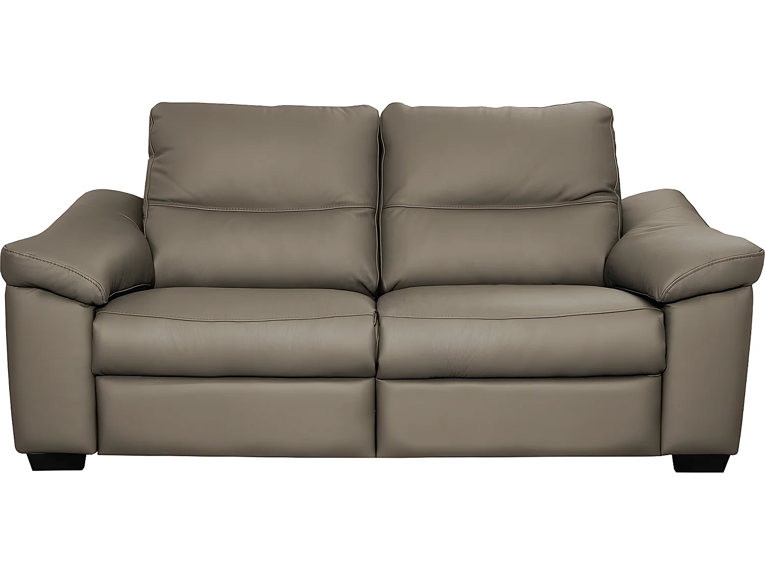 Canapé 2 places en 100% tout cuir épais italien vachette HAMBOURG, couleur taupe