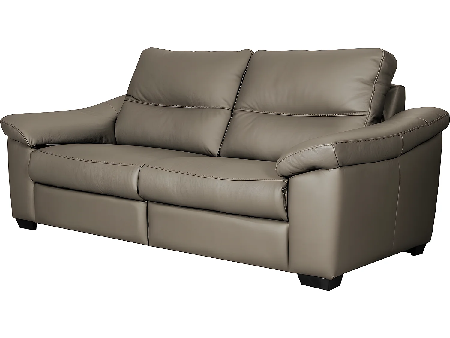 Canapé 2 places en 100% tout cuir épais italien vachette HAMBOURG, couleur taupe